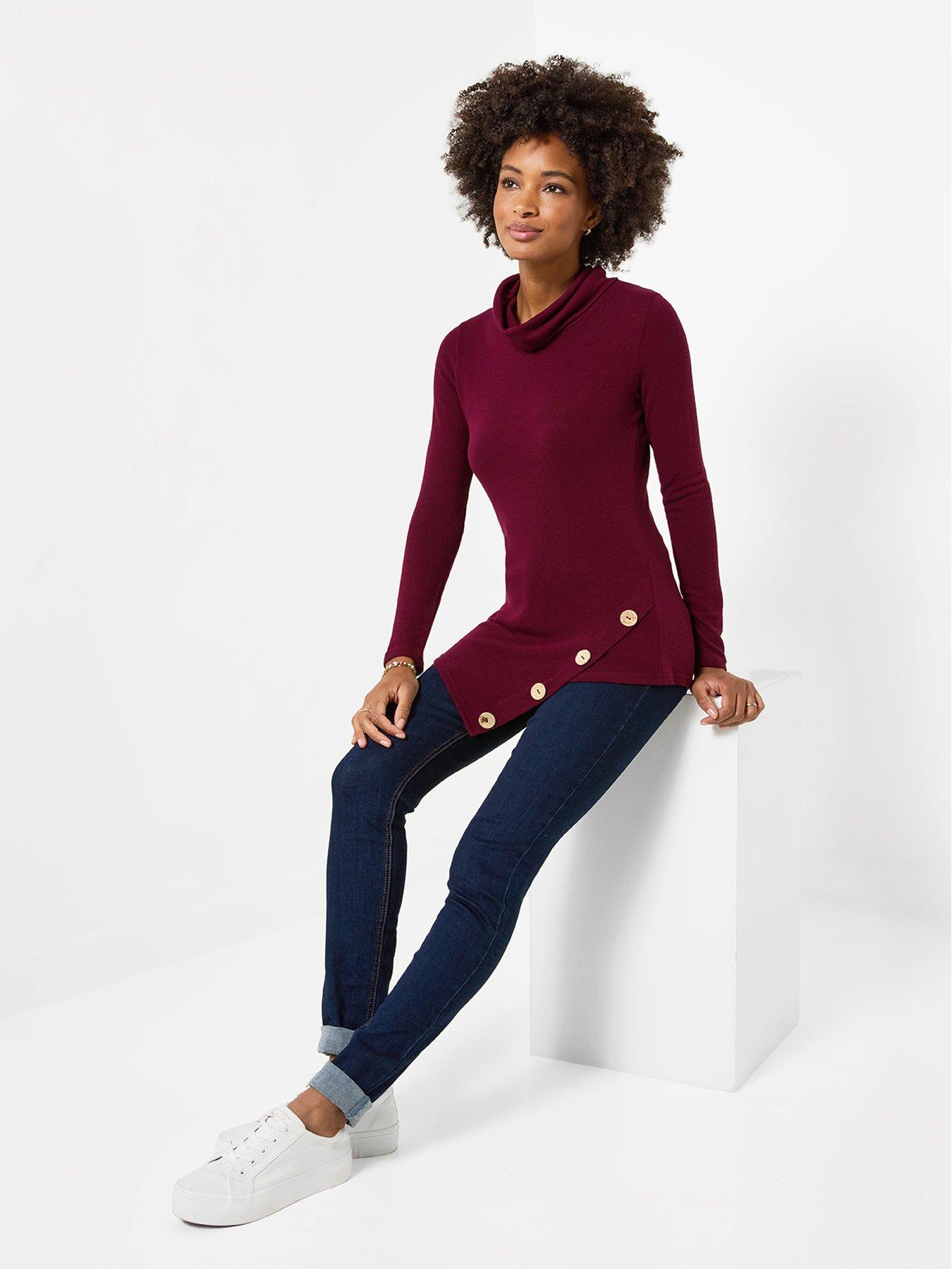 Image 3 of 6 of Joe Browns Turtle Neck Jersey Tunic Top With Asymmetric Hem