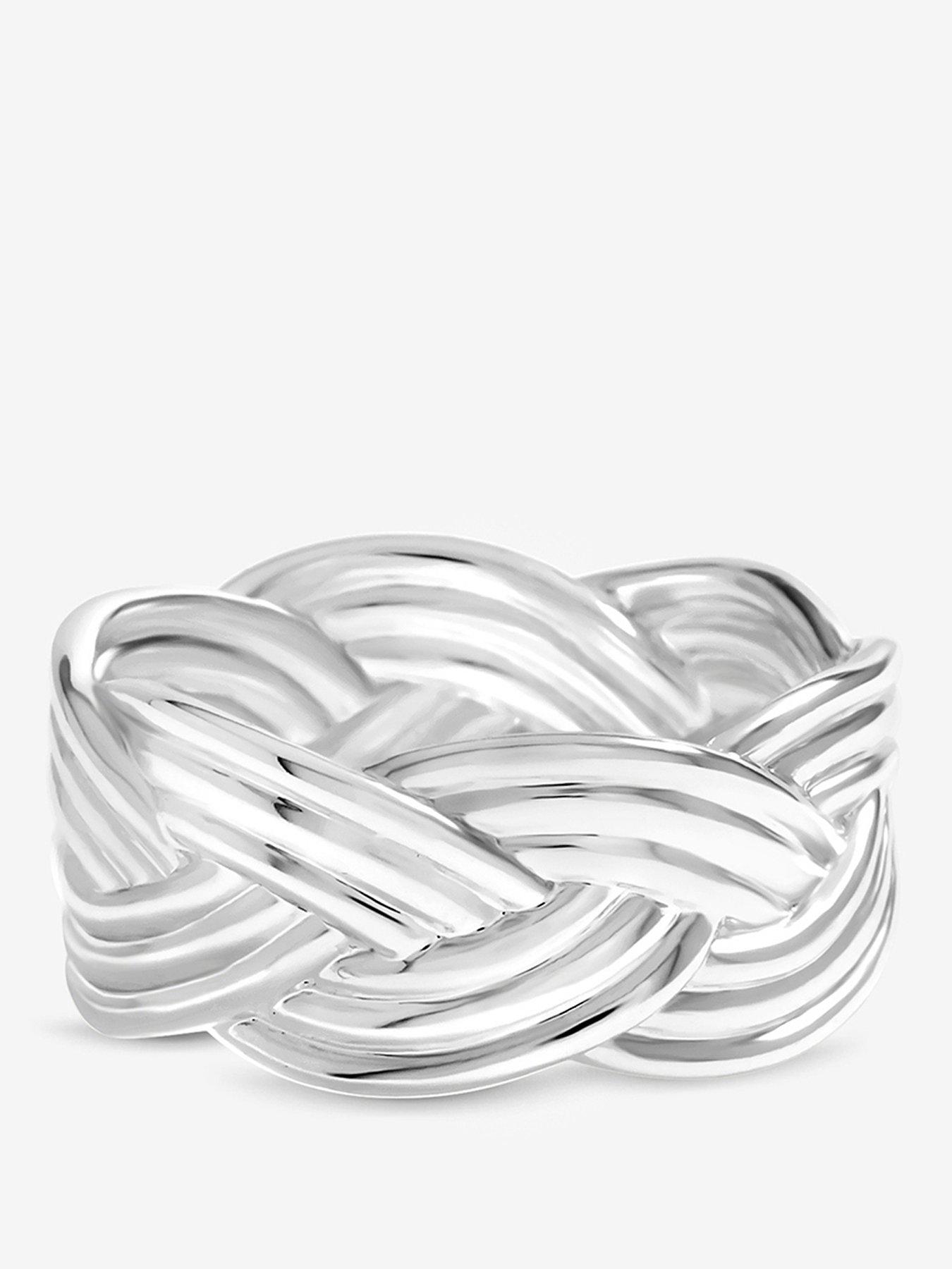 Image 1 of 2 of Inicio Inicio Chunky Textured Plaited Ring - Gift Pouch
