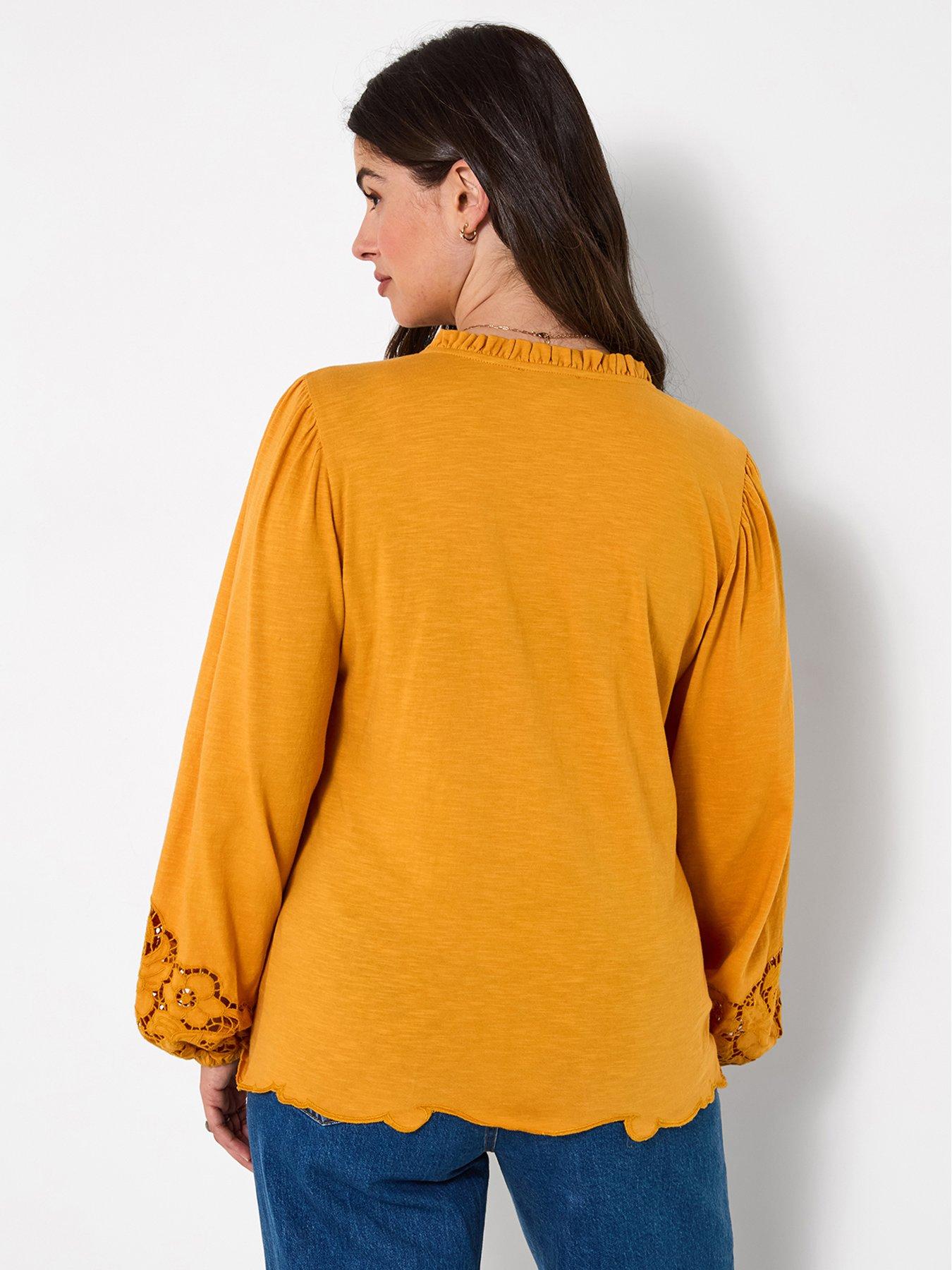 Image 2 of 7 of Joe Browns Jersey Button Through Blouse With Embroidered Sleeve