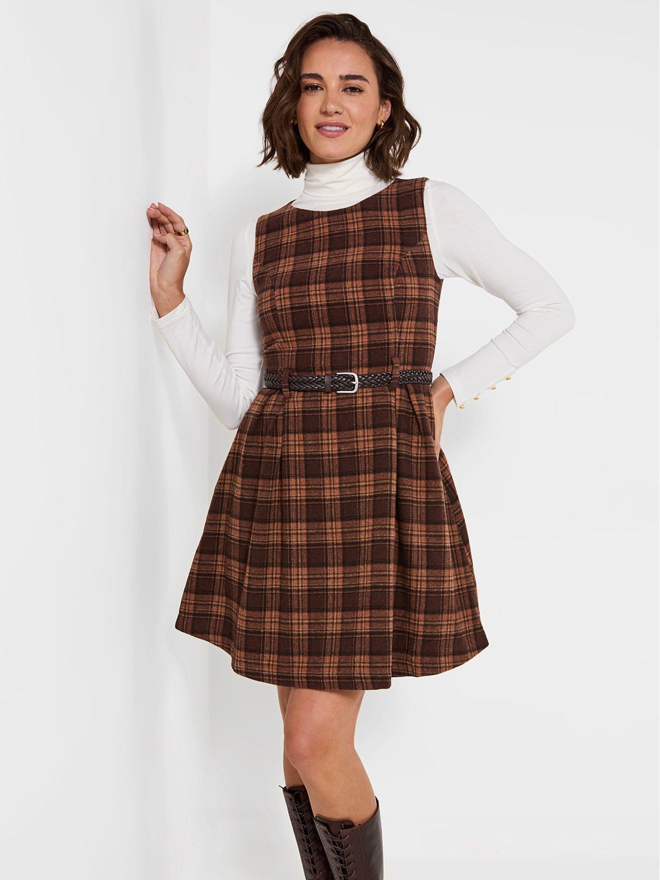 Image 1 of 7 of Joe Browns Heritage Check Belted Mini Dress