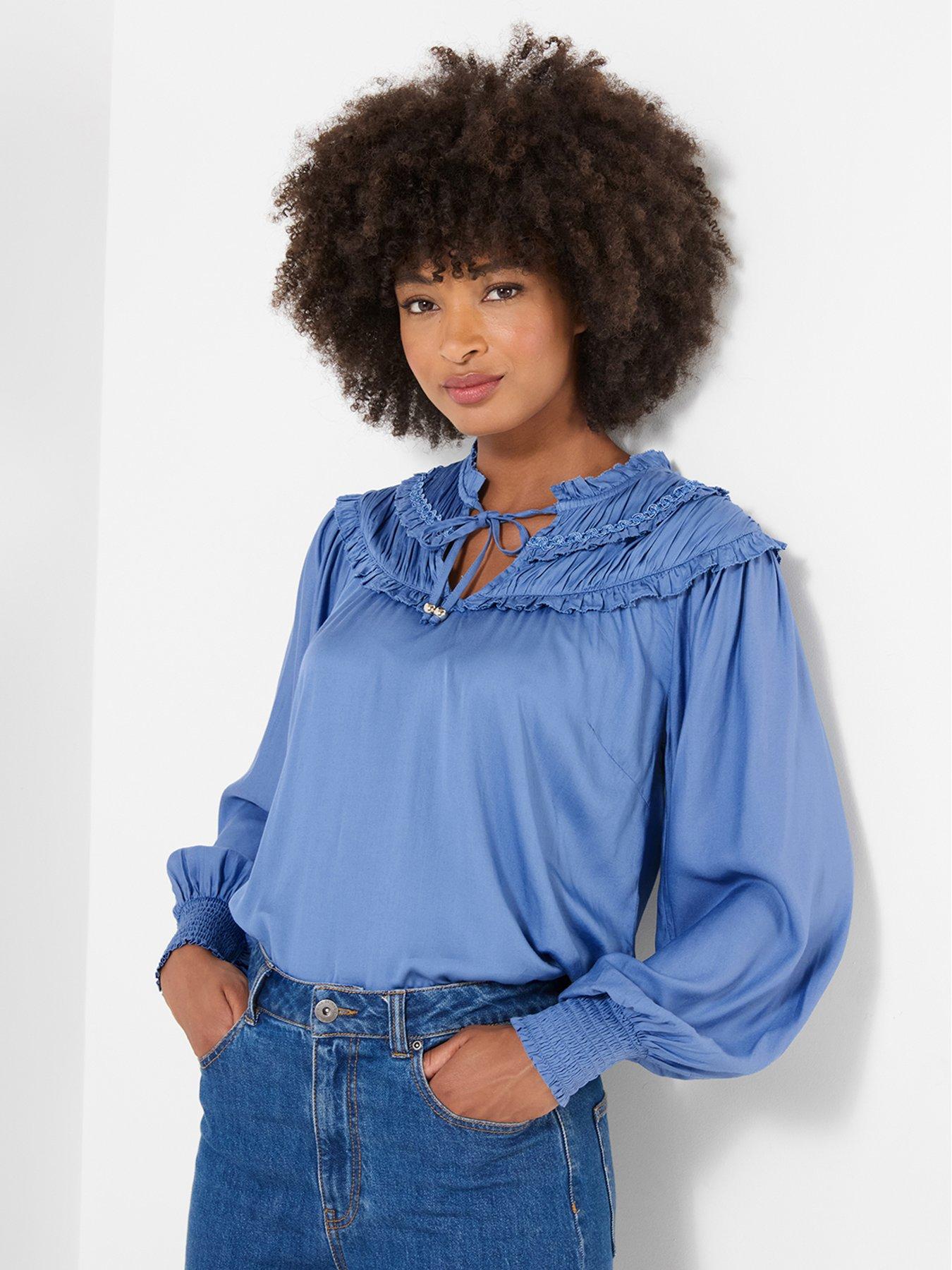 Image 2 of 7 of Joe Browns Romantic Ruffle Tie Neck Blouse With Balloon Sleeve