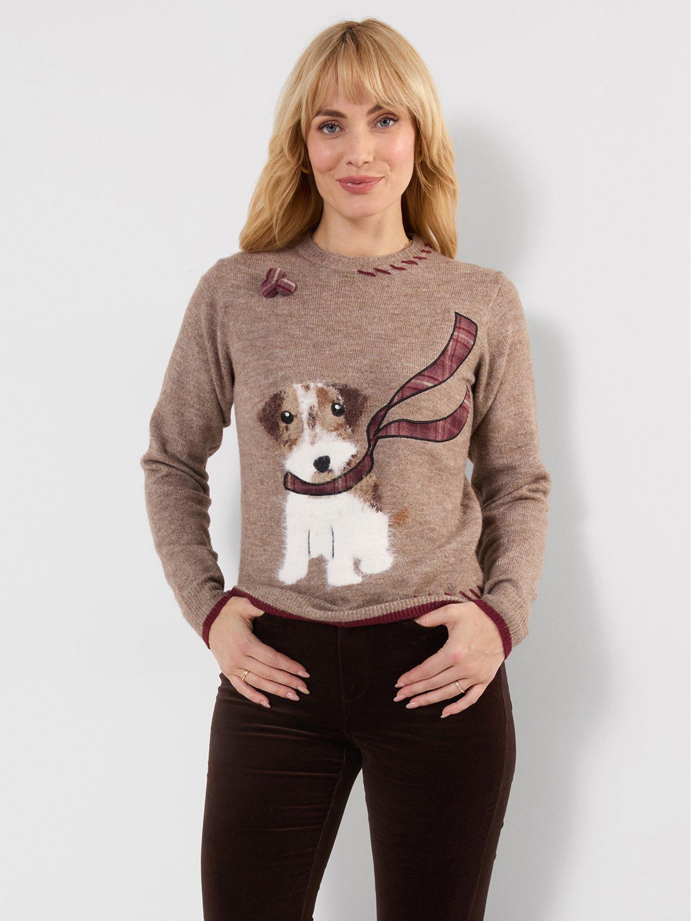 Joe Browns Cooper Embroidered Fluffy Dog Jumper