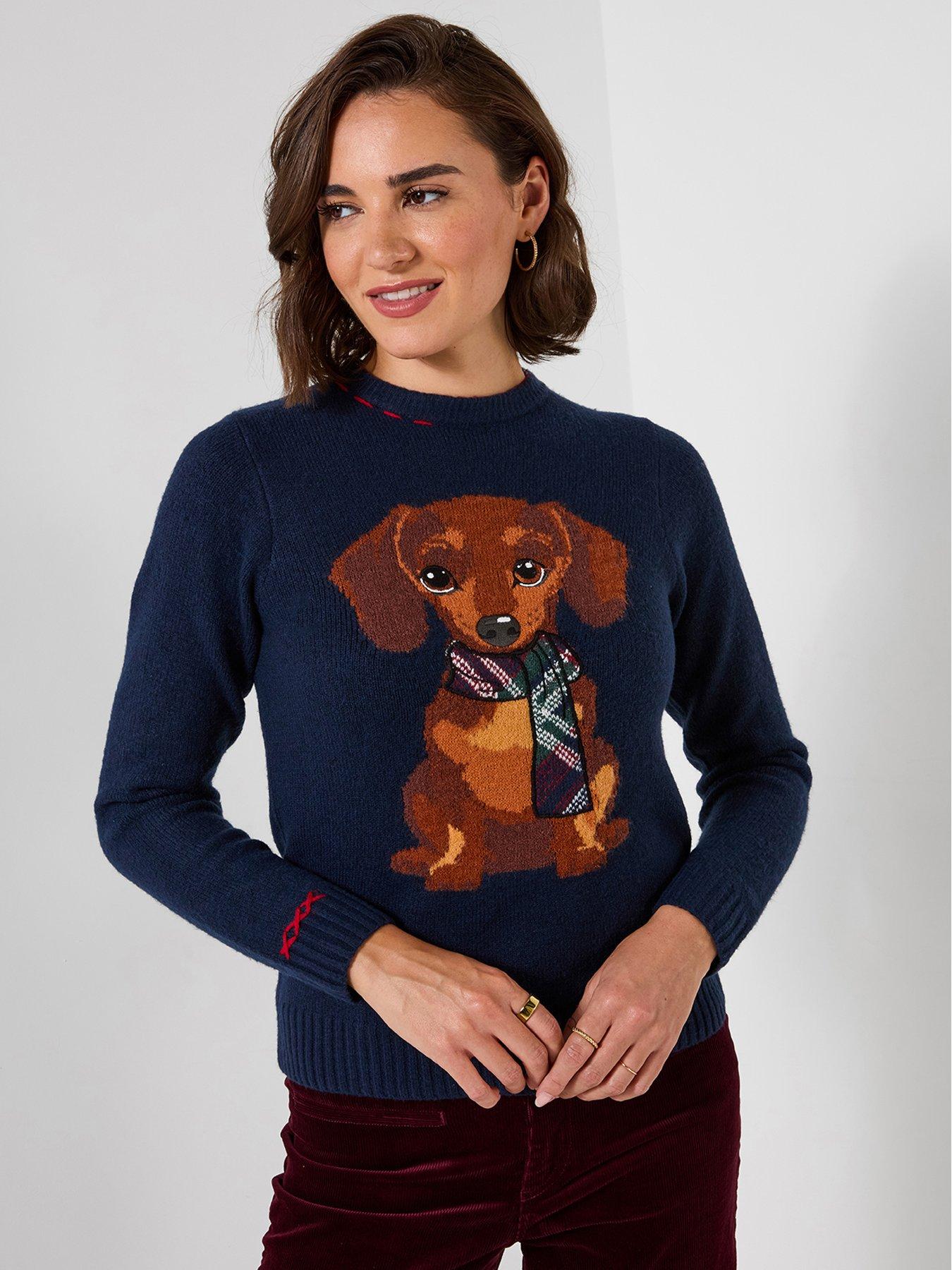 Image 1 of 5 of Joe Browns Trixie Embroidered Sausage Dog Jumper
