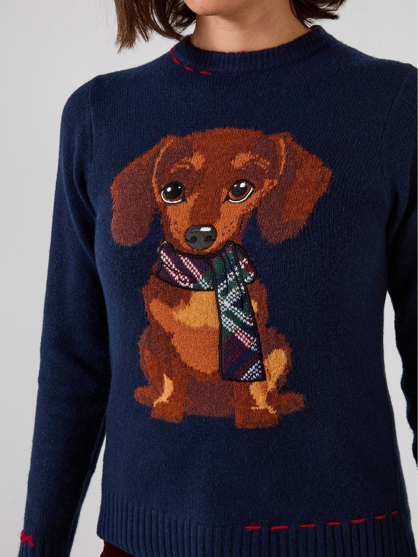 Image 4 of 5 of Joe Browns Trixie Embroidered Sausage Dog Jumper