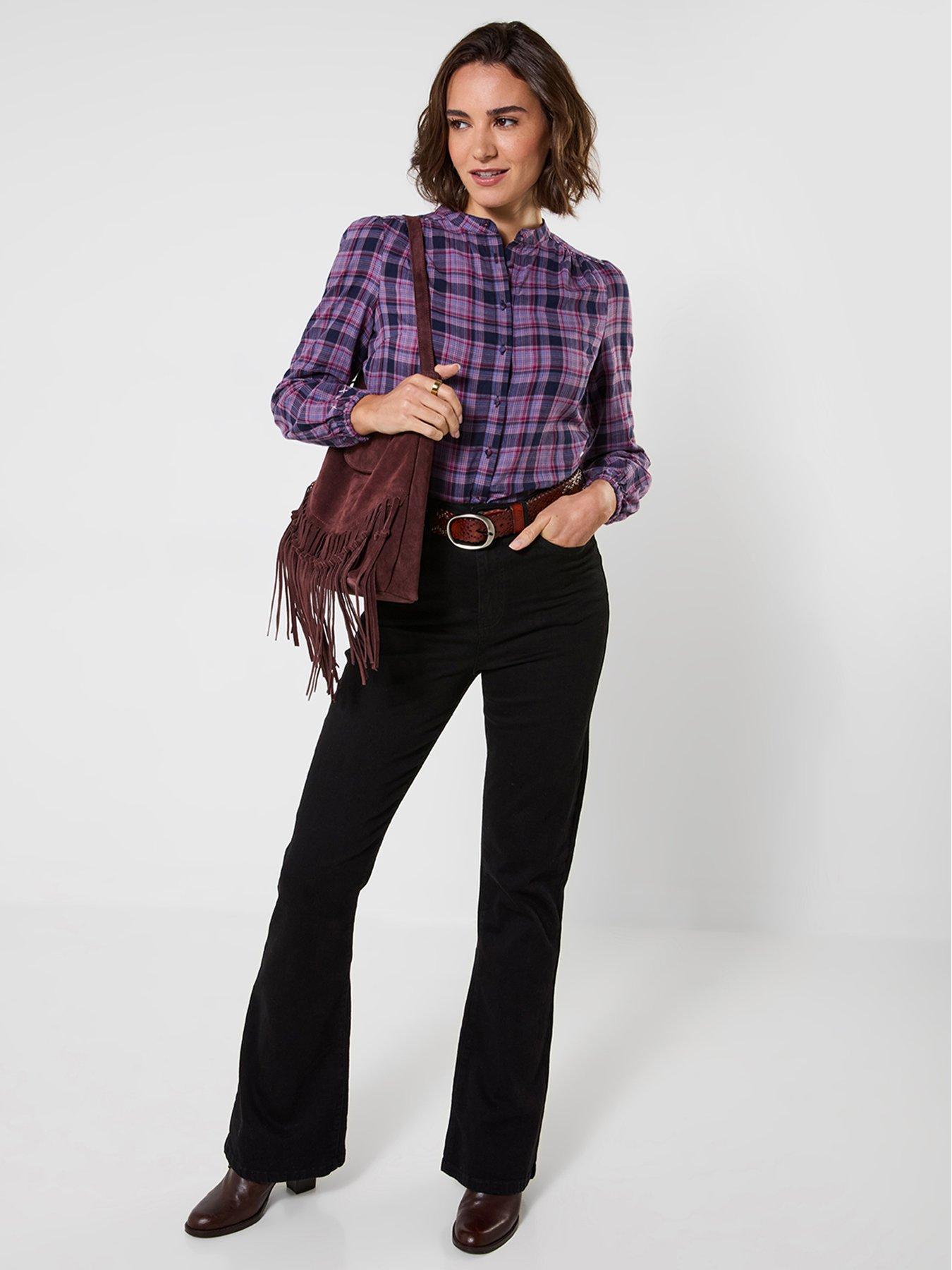 Image 3 of 5 of Joe Browns Sophia Checked Blouse With Sheering Detail