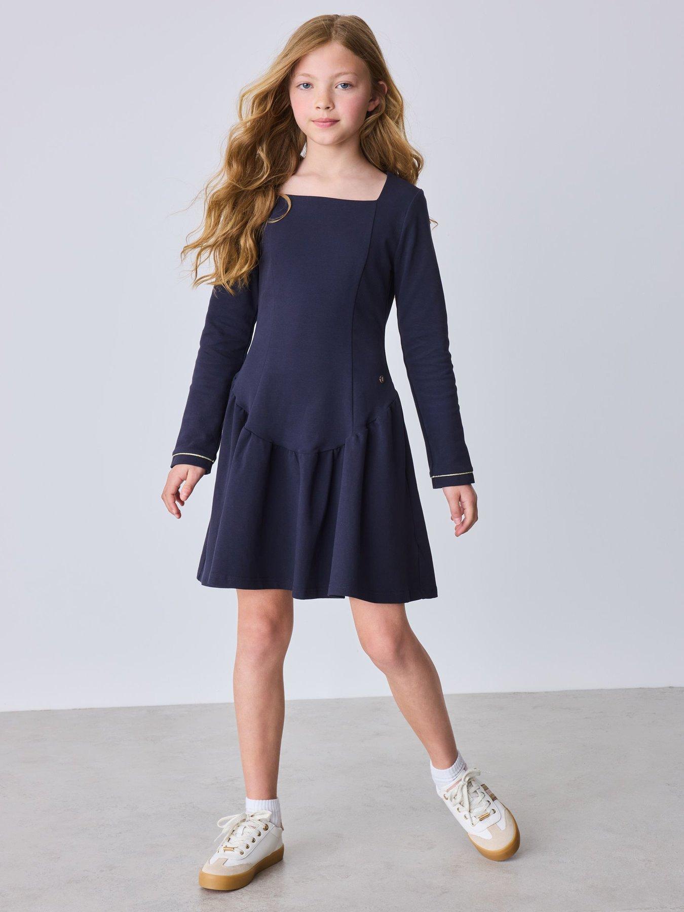 Ted Baker Older Girls Ponte Drop Waist Dress - Navy