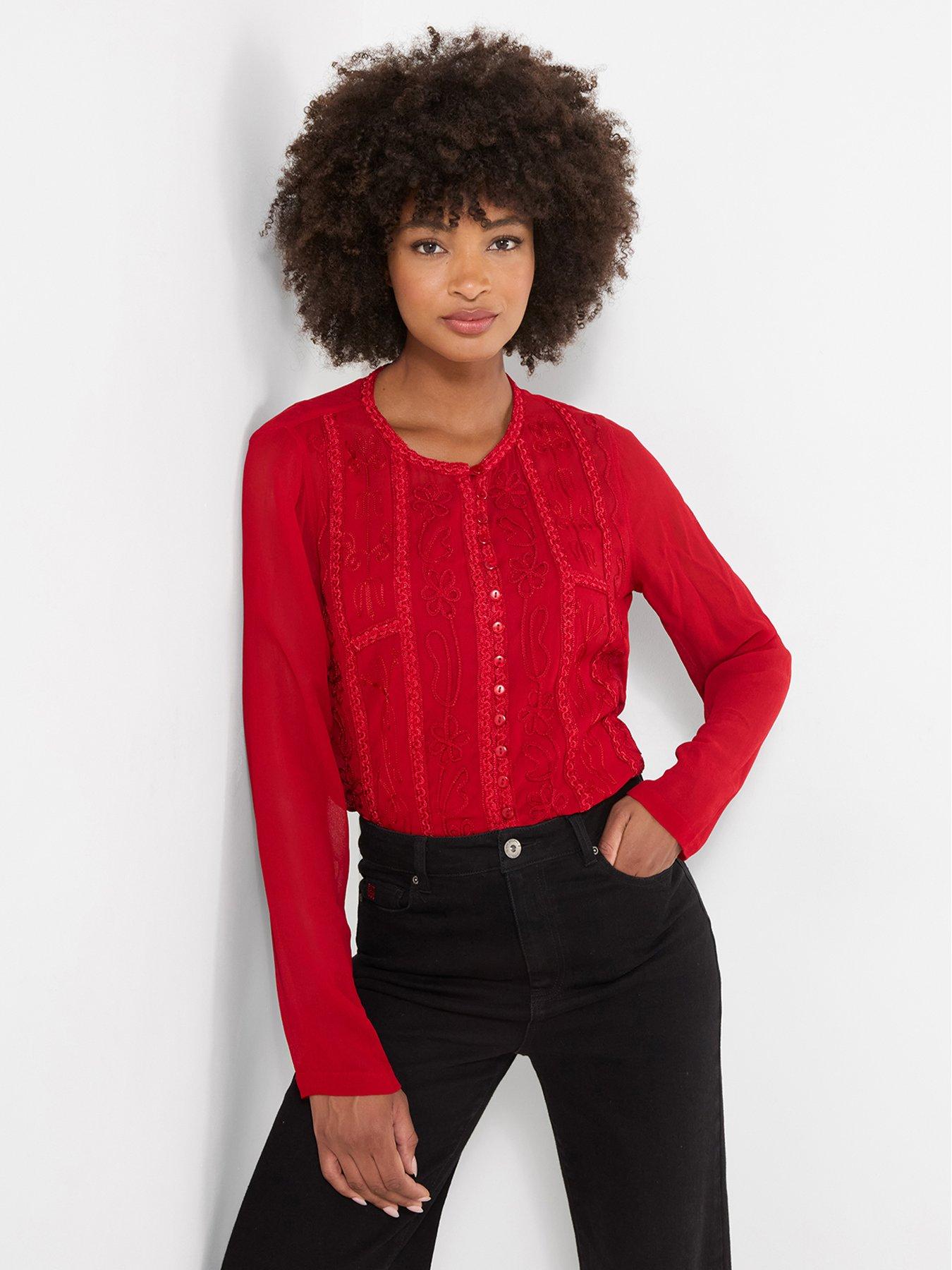 Image 4 of 7 of Joe Browns Emily Embroidered Button Through Blouse With Cami