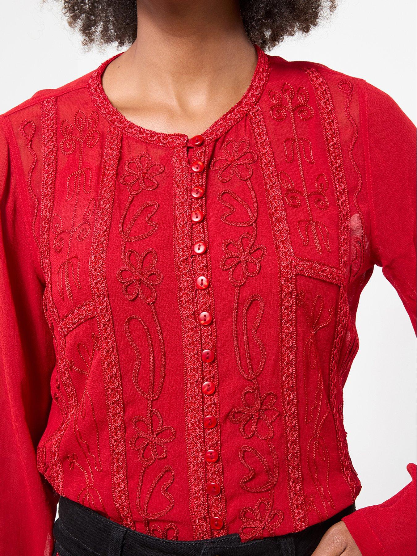 Image 5 of 7 of Joe Browns Emily Embroidered Button Through Blouse With Cami