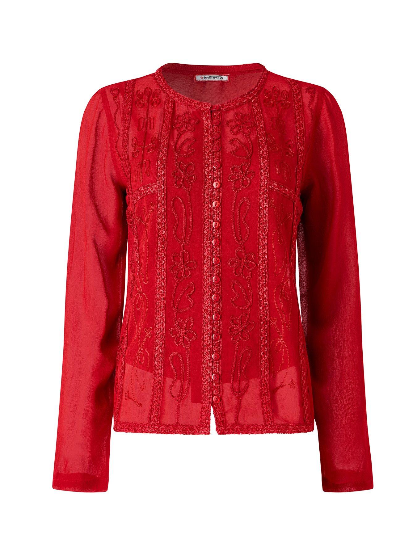 Image 7 of 7 of Joe Browns Emily Embroidered Button Through Blouse With Cami