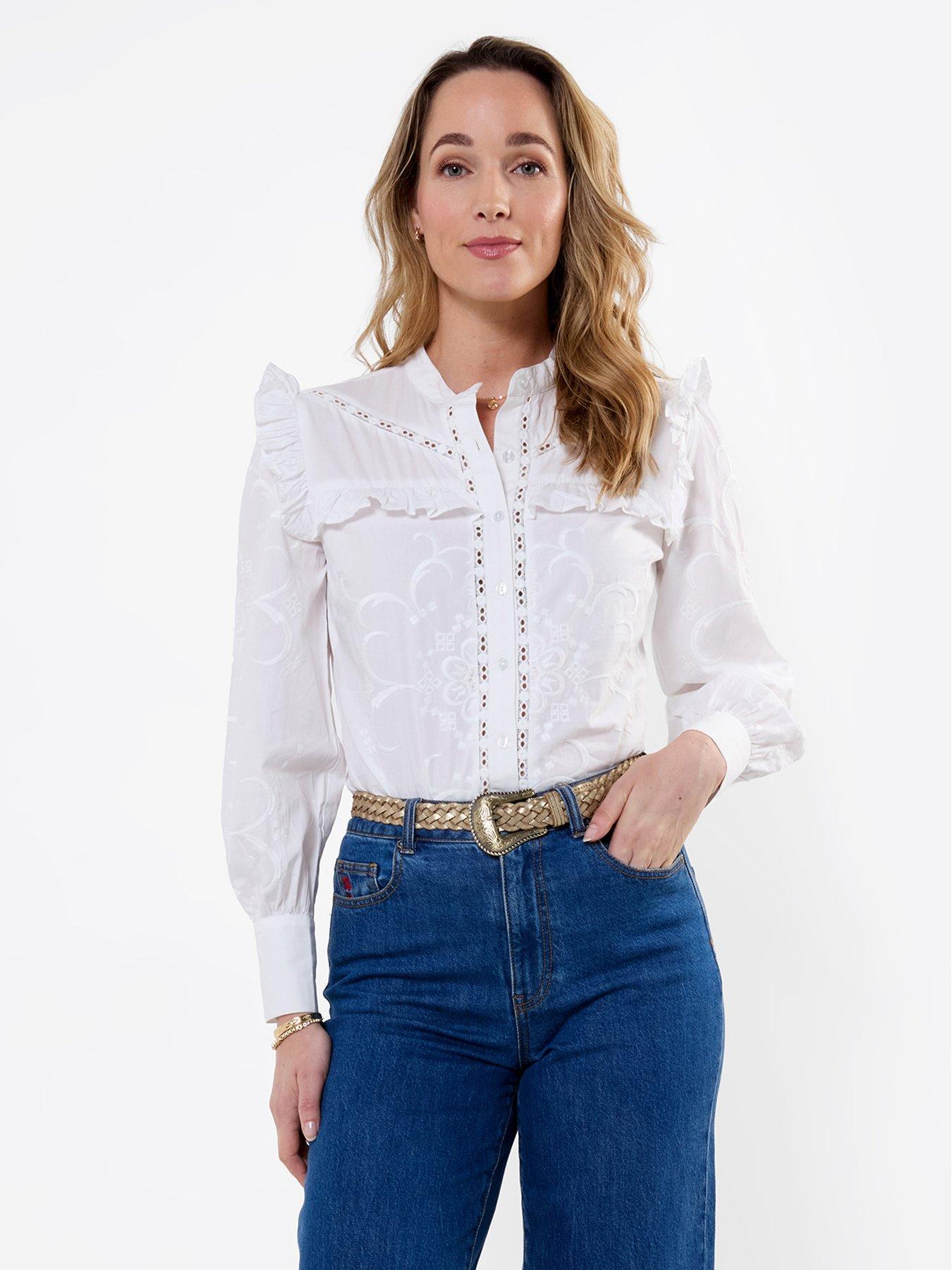 Image 4 of 7 of Joe Browns Beautiful Embroidered Button Through Blouse With Frill Detail