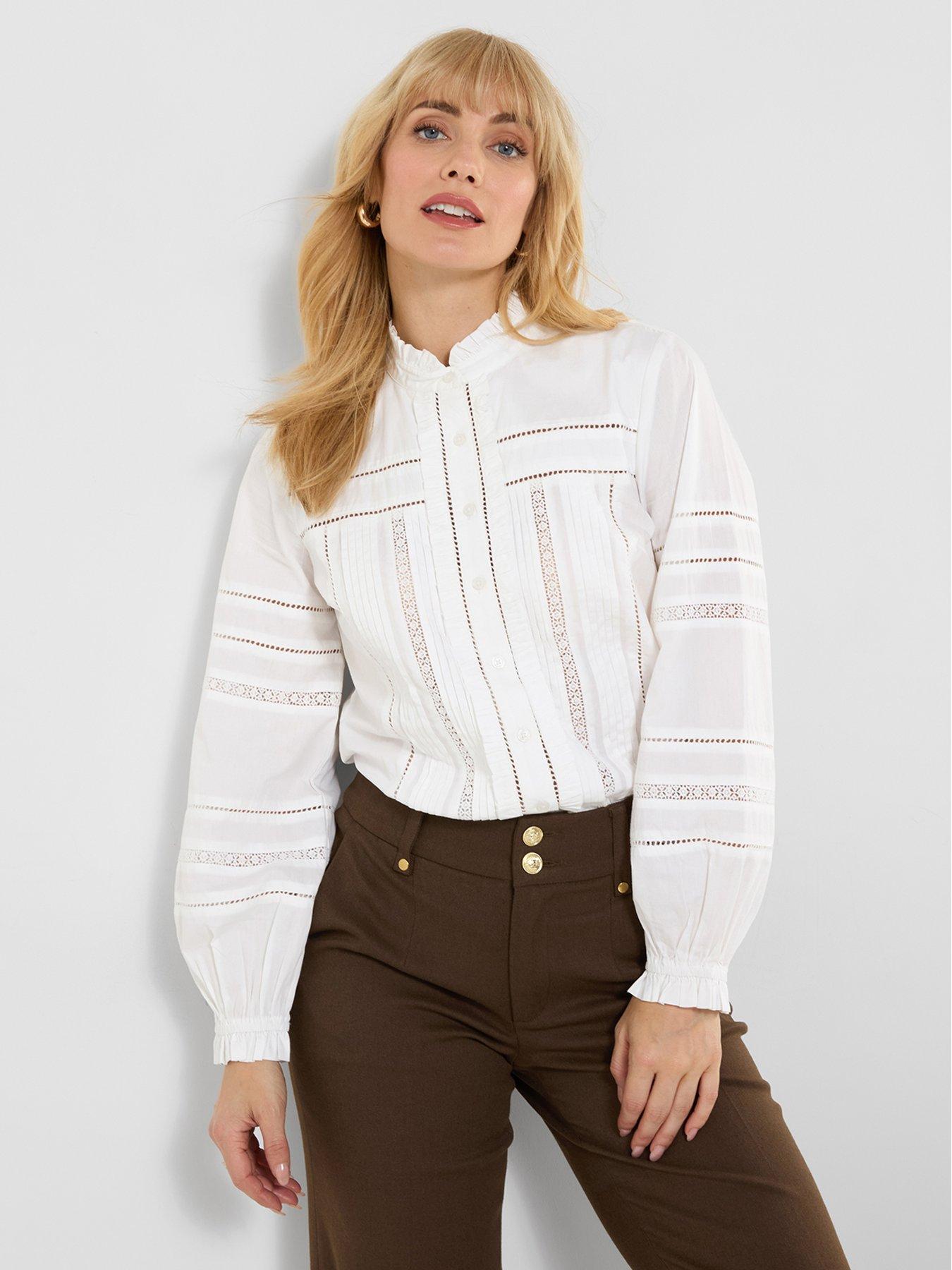 Image 1 of 5 of Joe Browns Florence Frill Collared Blouse With Balloon Sleeve