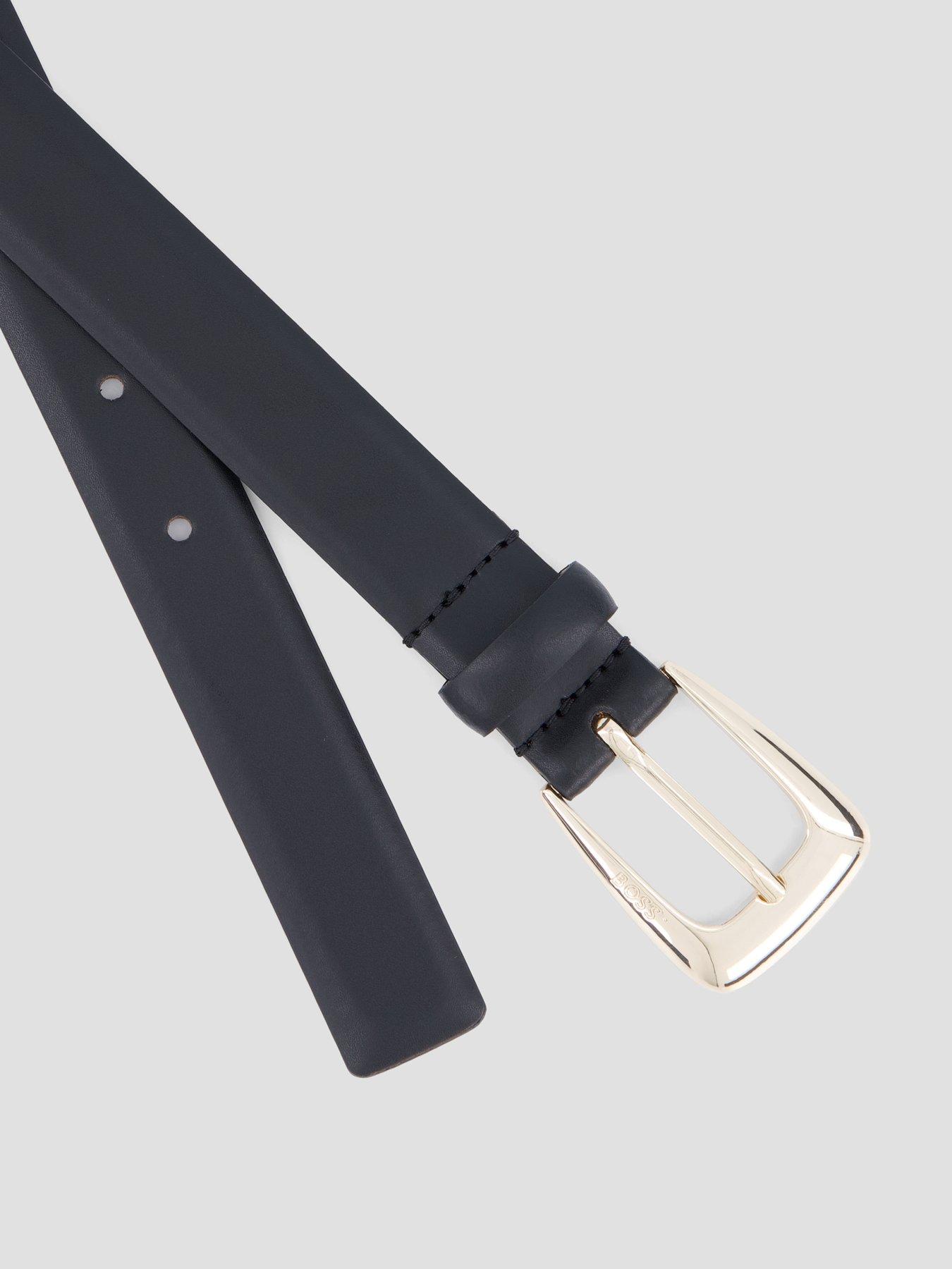 Image 4 of 4 of BOSS Womens Adjustable Gold-Tone Buckle Medium Width Belt - Black