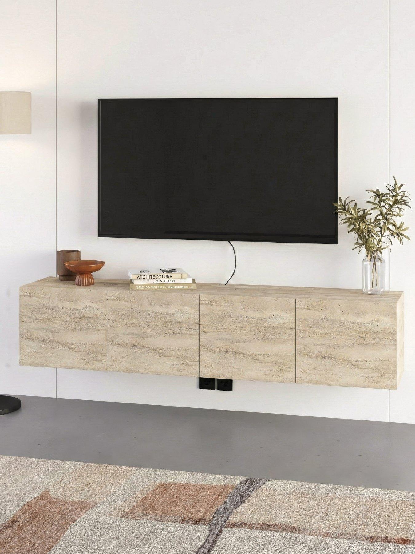 Decortie Combe Wall Mounted Tv Cabinet - Deep Oud
