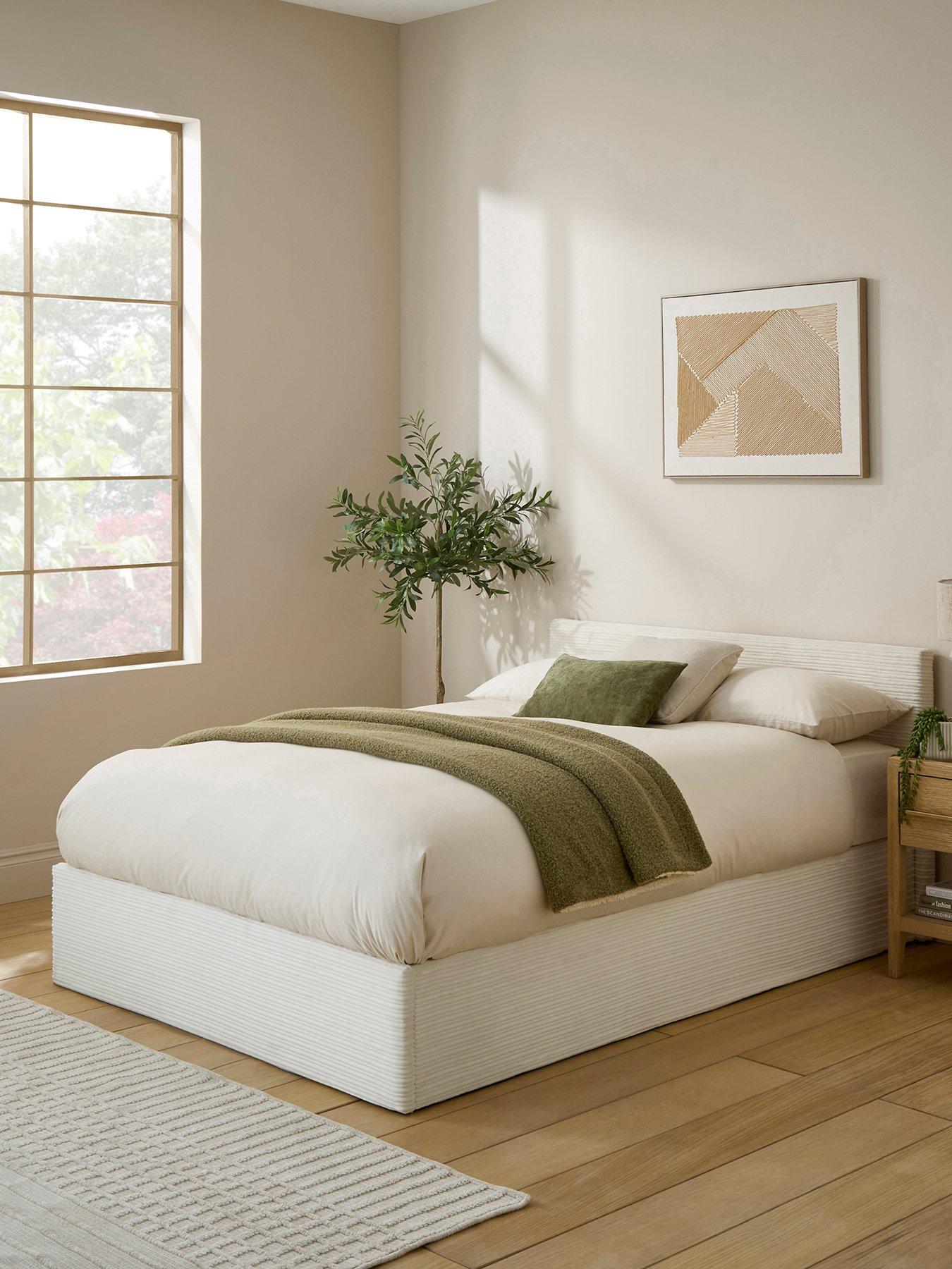 GFW Elo Corduroy Double Grey  With Bonnel Mattress