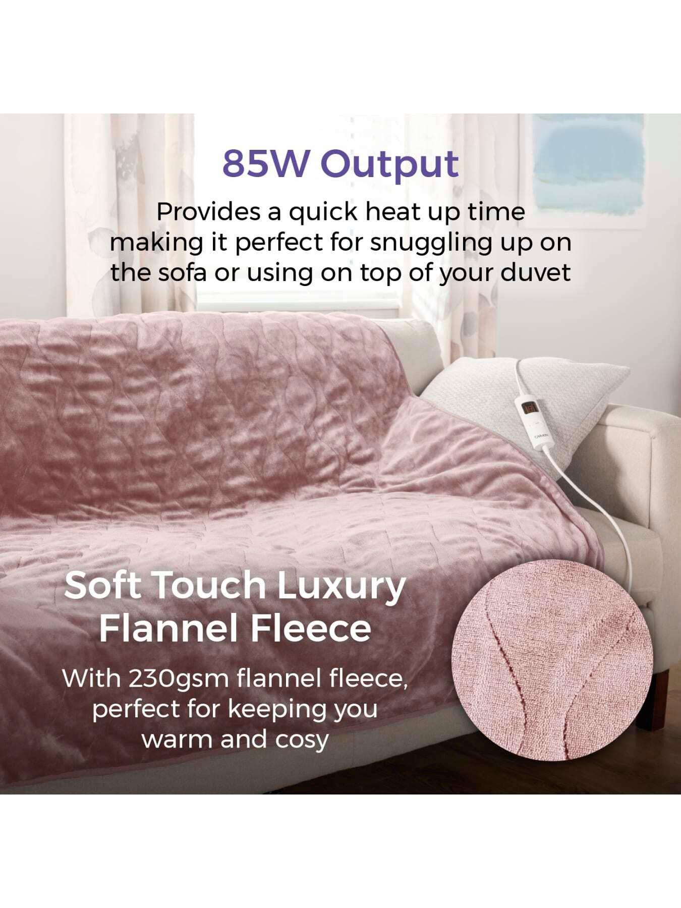 Image 2 of 6 of Carmen Rechargeable Hot Water Bottle &amp; Luxury Electric Heated Flow with Over Blanket, Pink