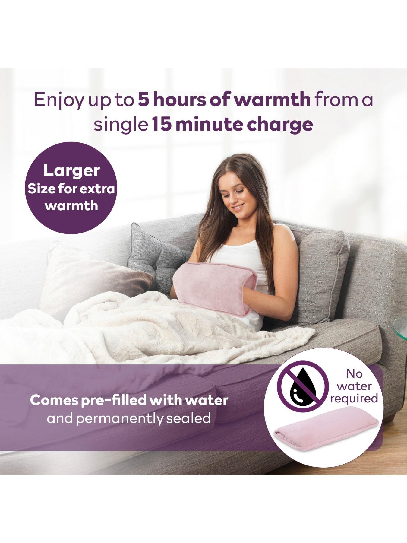 Image 3 of 6 of Carmen Rechargeable Hot Water Bottle &amp; Luxury Electric Heated Flow with Over Blanket, Pink