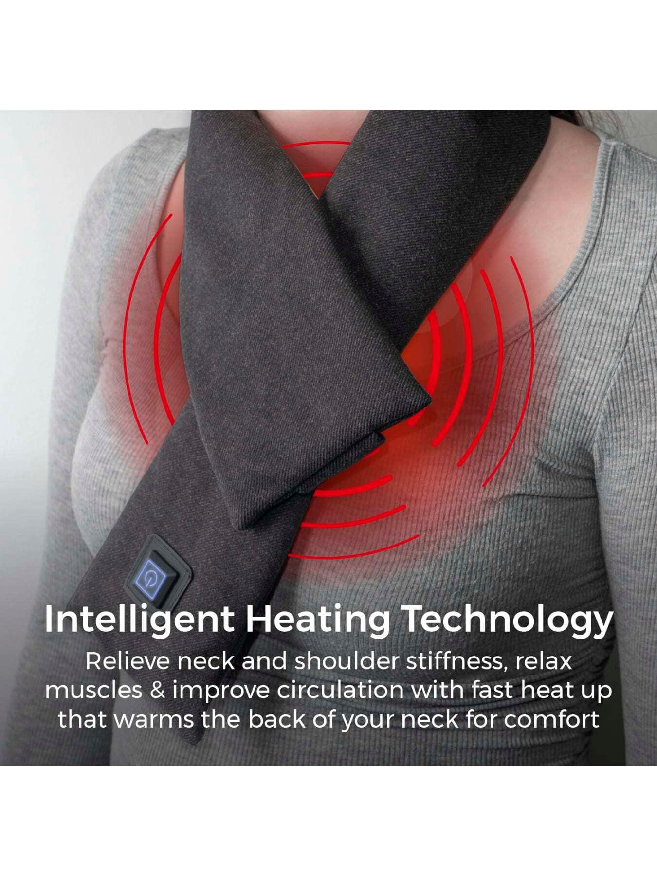 Image 3 of 7 of Carmen Heated Neck Wrap/Scarf, 3 Temperature Settings, Dark Grey