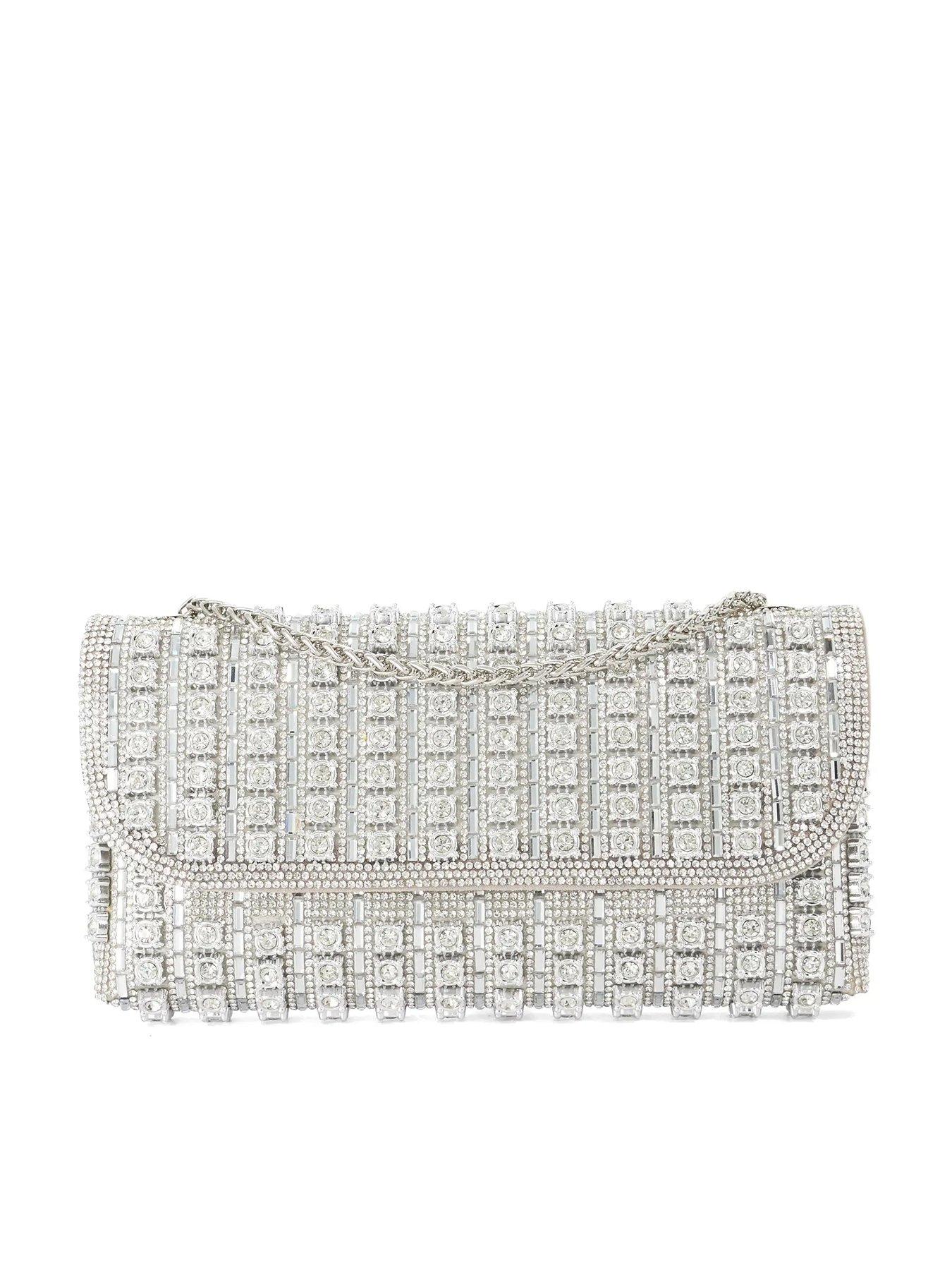 Image 1 of 5 of Dune London Elabourate Envelope Shoulder Bag - Silver