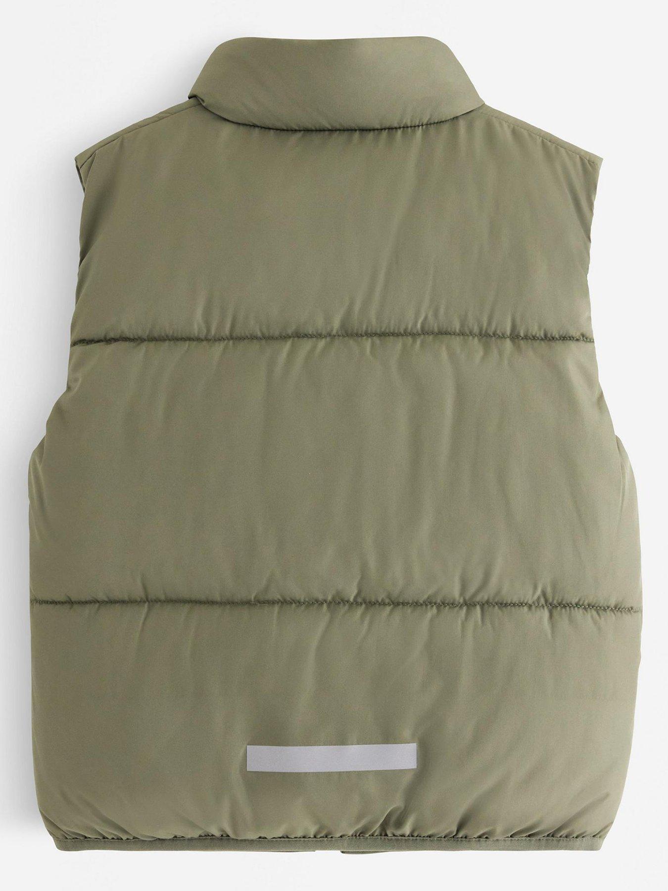 Image 3 of 4 of Lindex Boys Padded Zip Pocket Gilet - Khaki