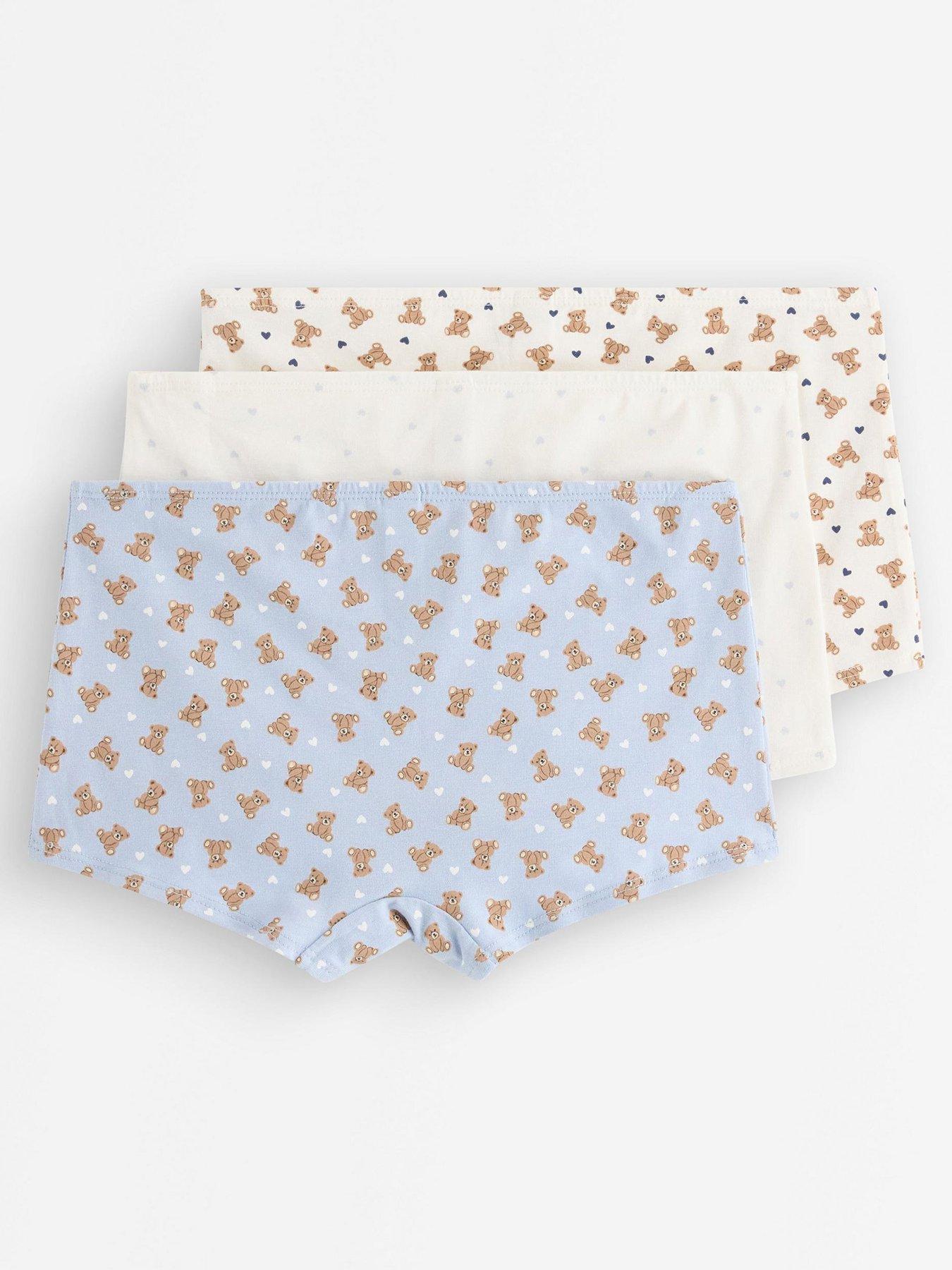 Image 2 of 3 of Lindex Girls 3 Pack Teddy Boxer Briefs - White