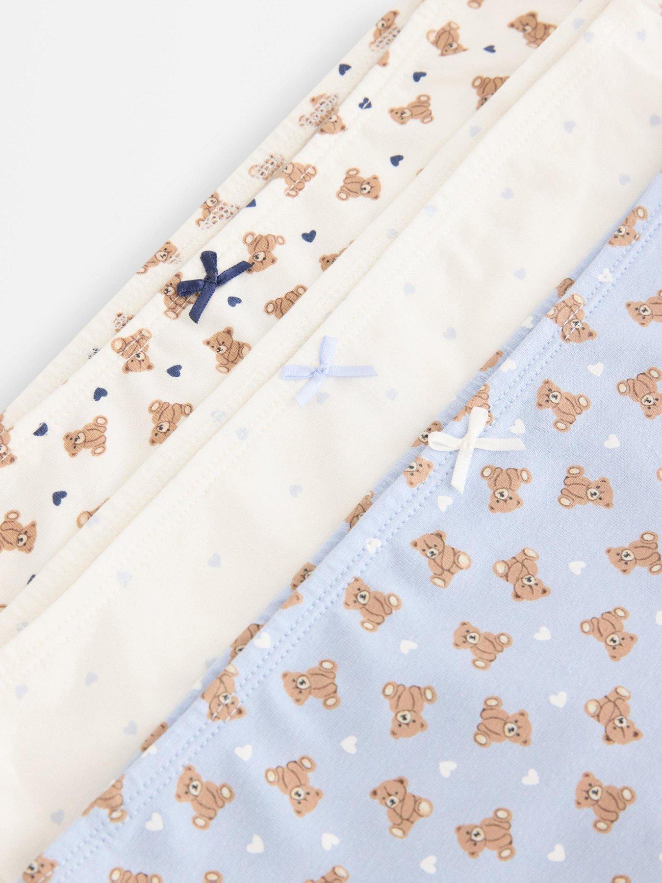 Image 3 of 3 of Lindex Girls 3 Pack Teddy Boxer Briefs - White