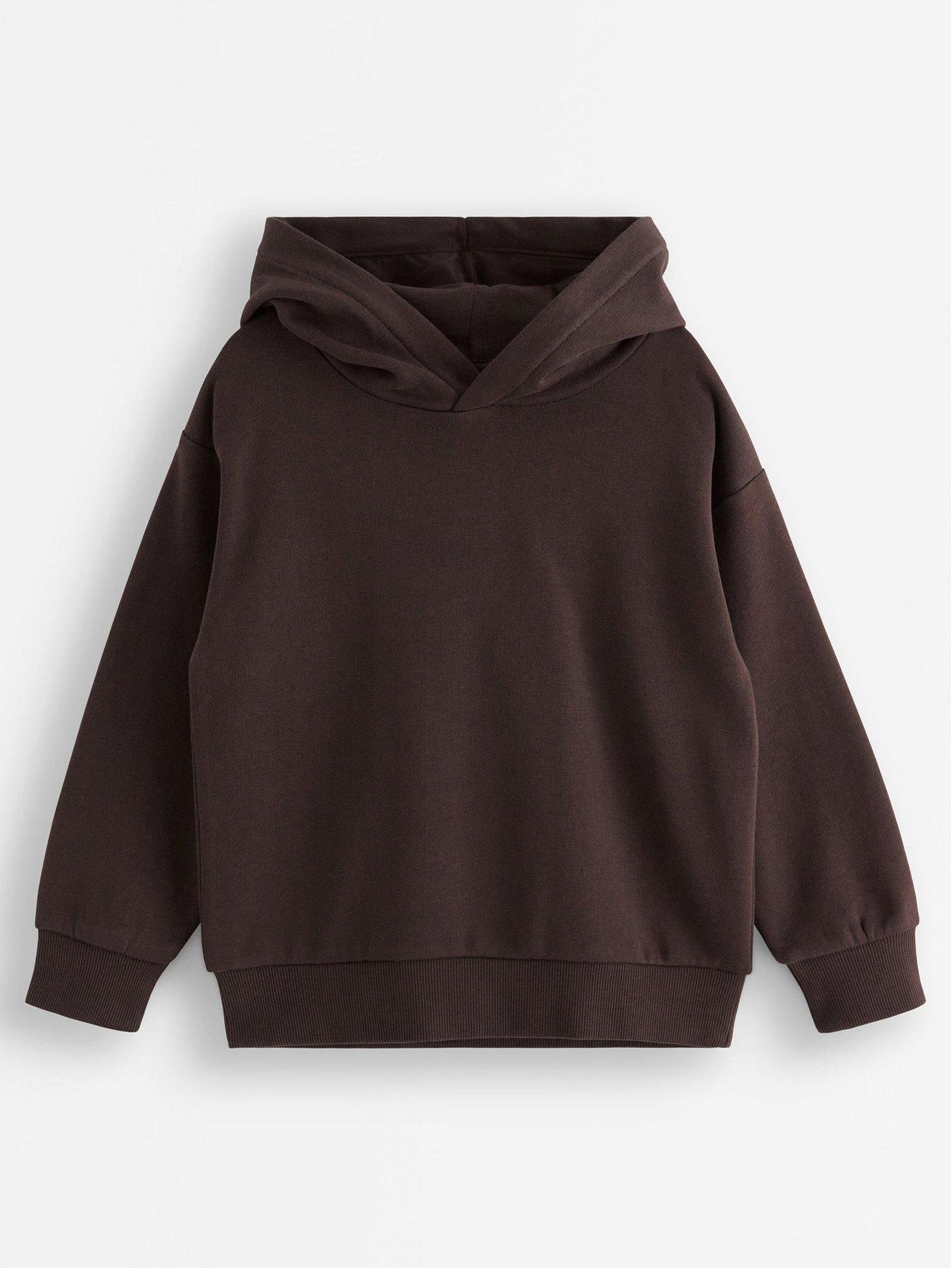Image 2 of 4 of Lindex Boys Loose Fit Cotton-Blend Hooded Hoodie - Brown