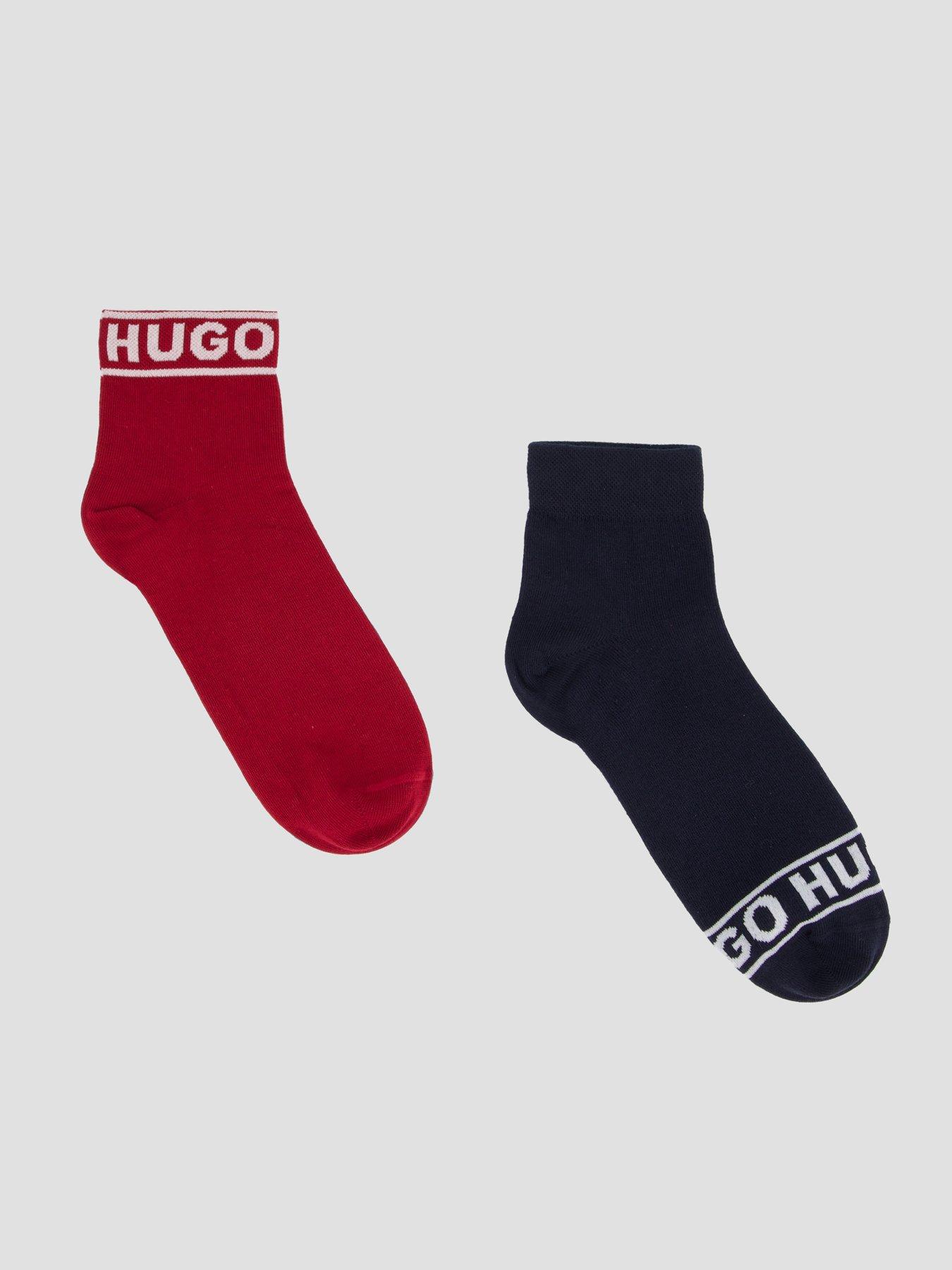 Image 1 of 3 of HUGO Hugo 2 Pack Logo Crew Socks - Red