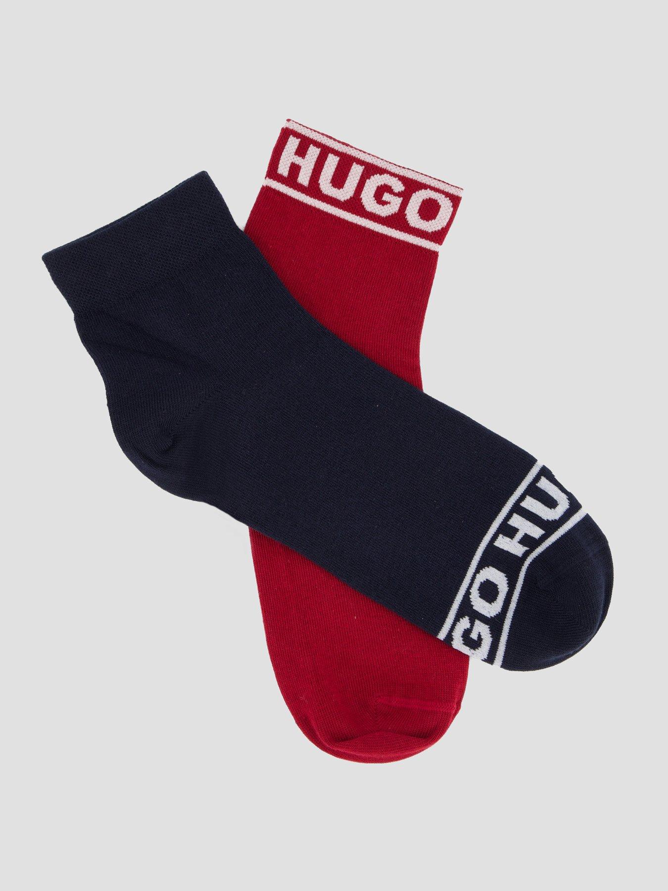 Image 2 of 3 of HUGO Hugo 2 Pack Logo Crew Socks - Red
