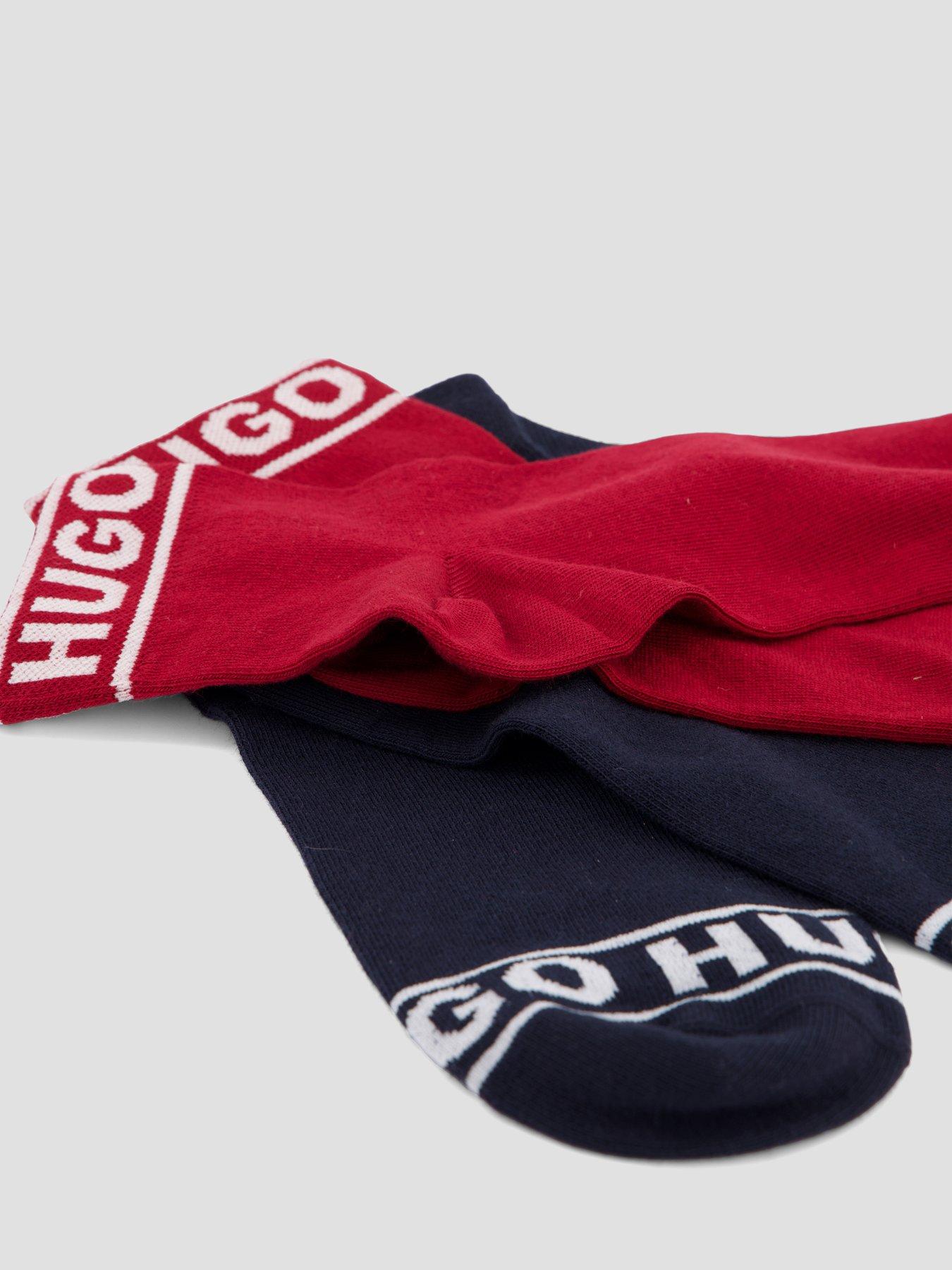Image 3 of 3 of HUGO Hugo 2 Pack Logo Crew Socks - Red