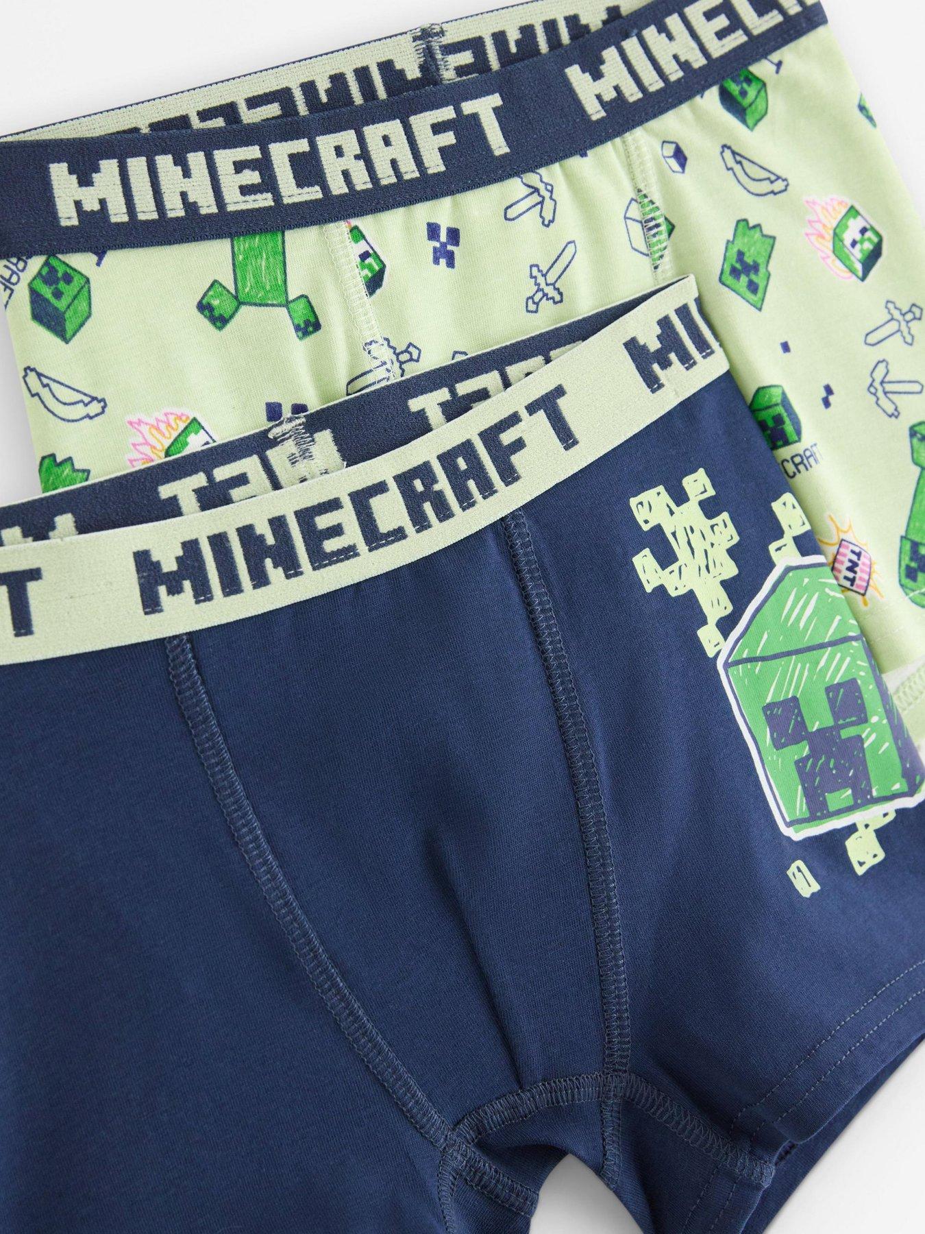 Image 3 of 3 of Lindex Younger Boys 2 Pack Minecraft Boxer Shorts - Dark Blue