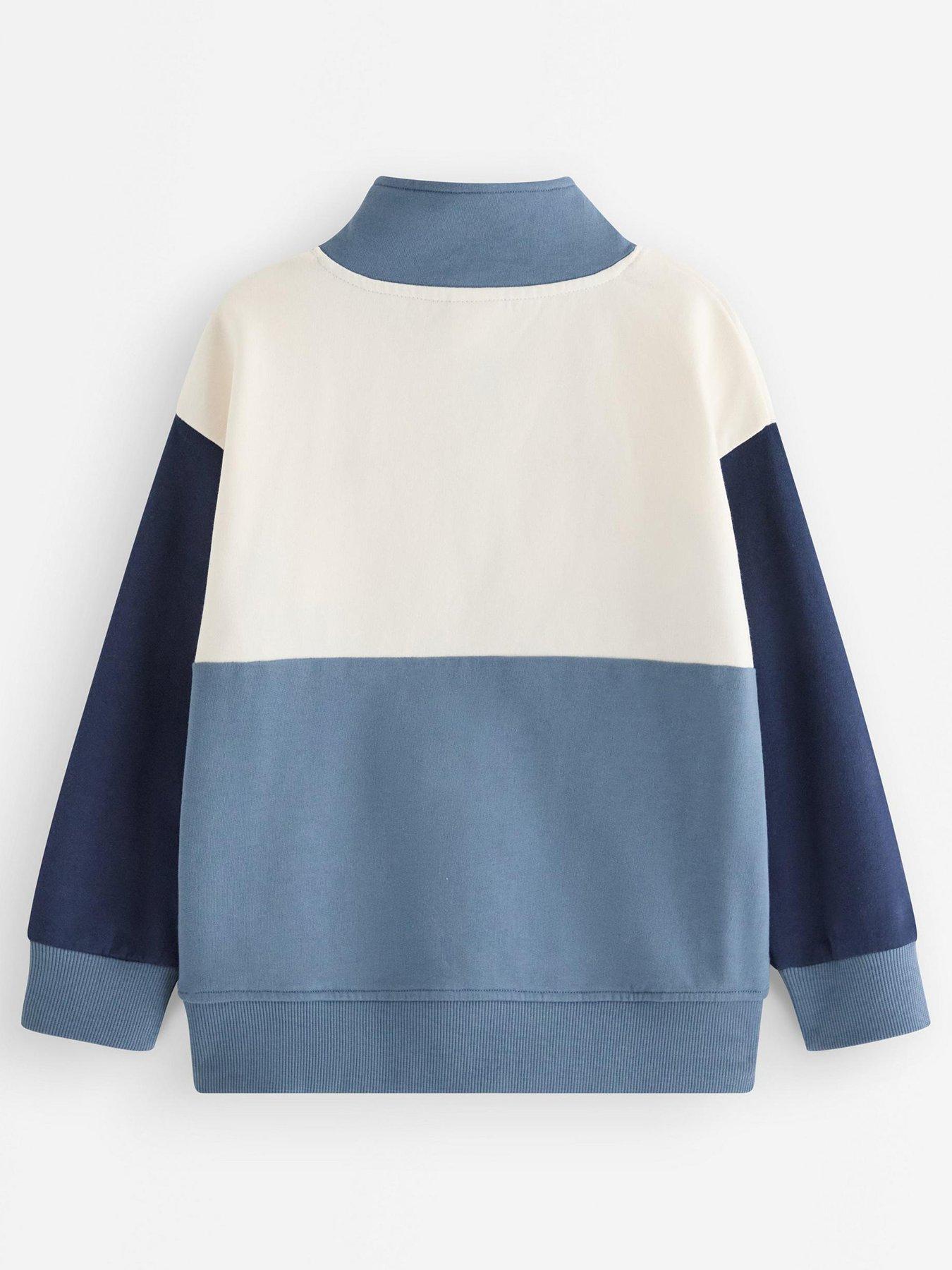 Image 3 of 4 of Lindex Boys Half Zip Colourblock Sweatshirt - Dark Blue