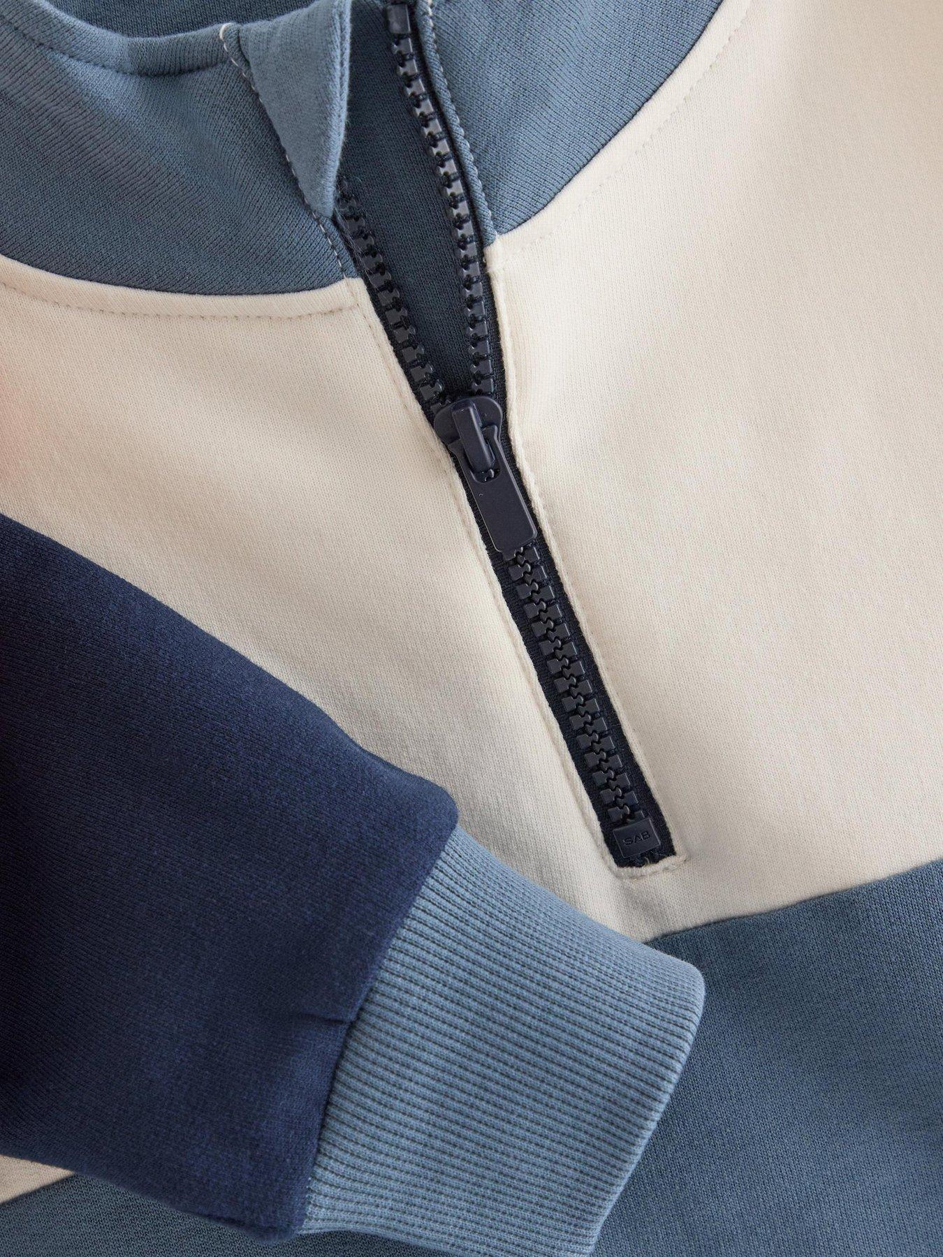 Image 4 of 4 of Lindex Boys Half Zip Colourblock Sweatshirt - Dark Blue
