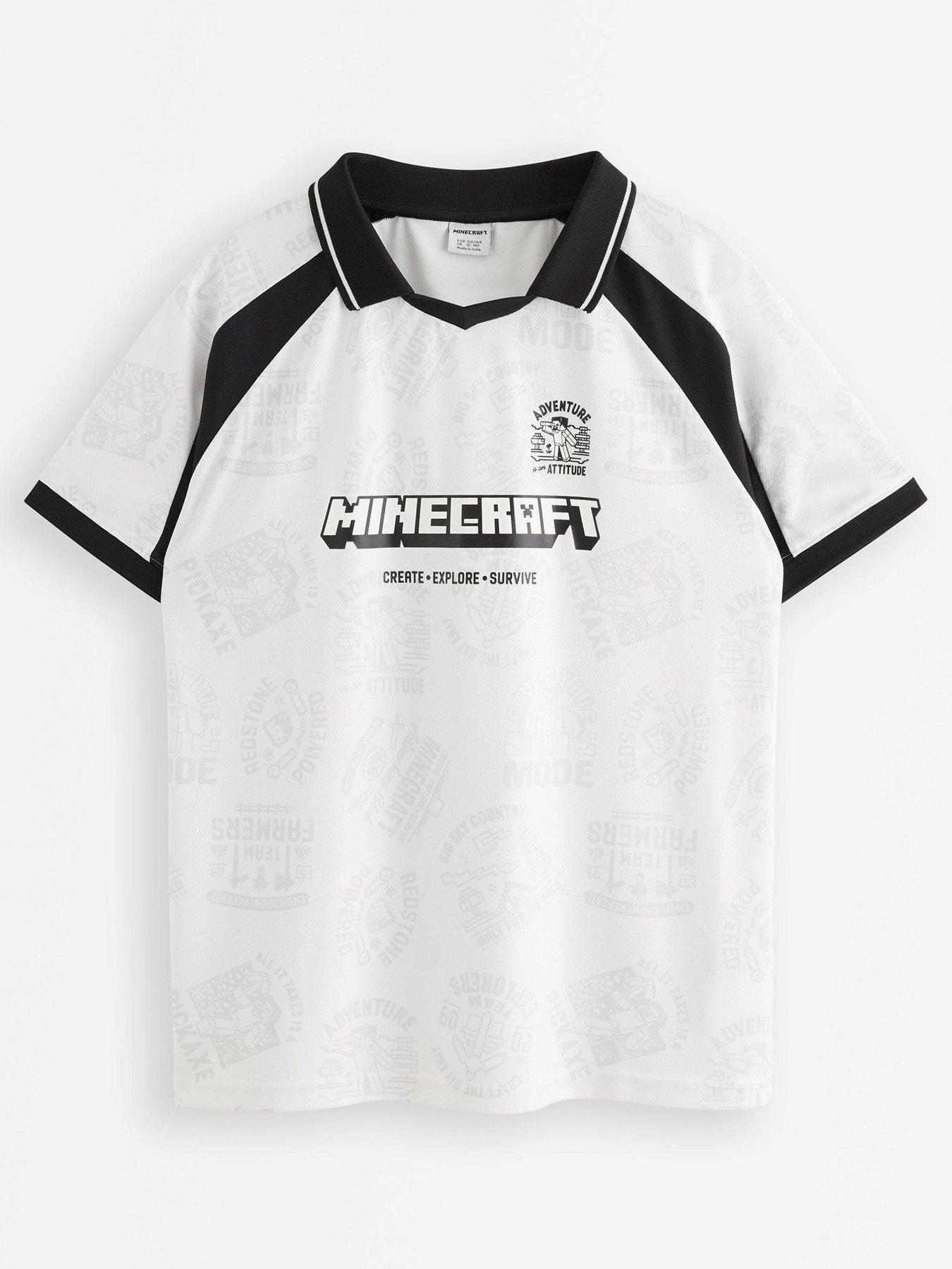 Image 2 of 4 of Lindex Boys Minecraft Print Football-Style T-Shirt - White