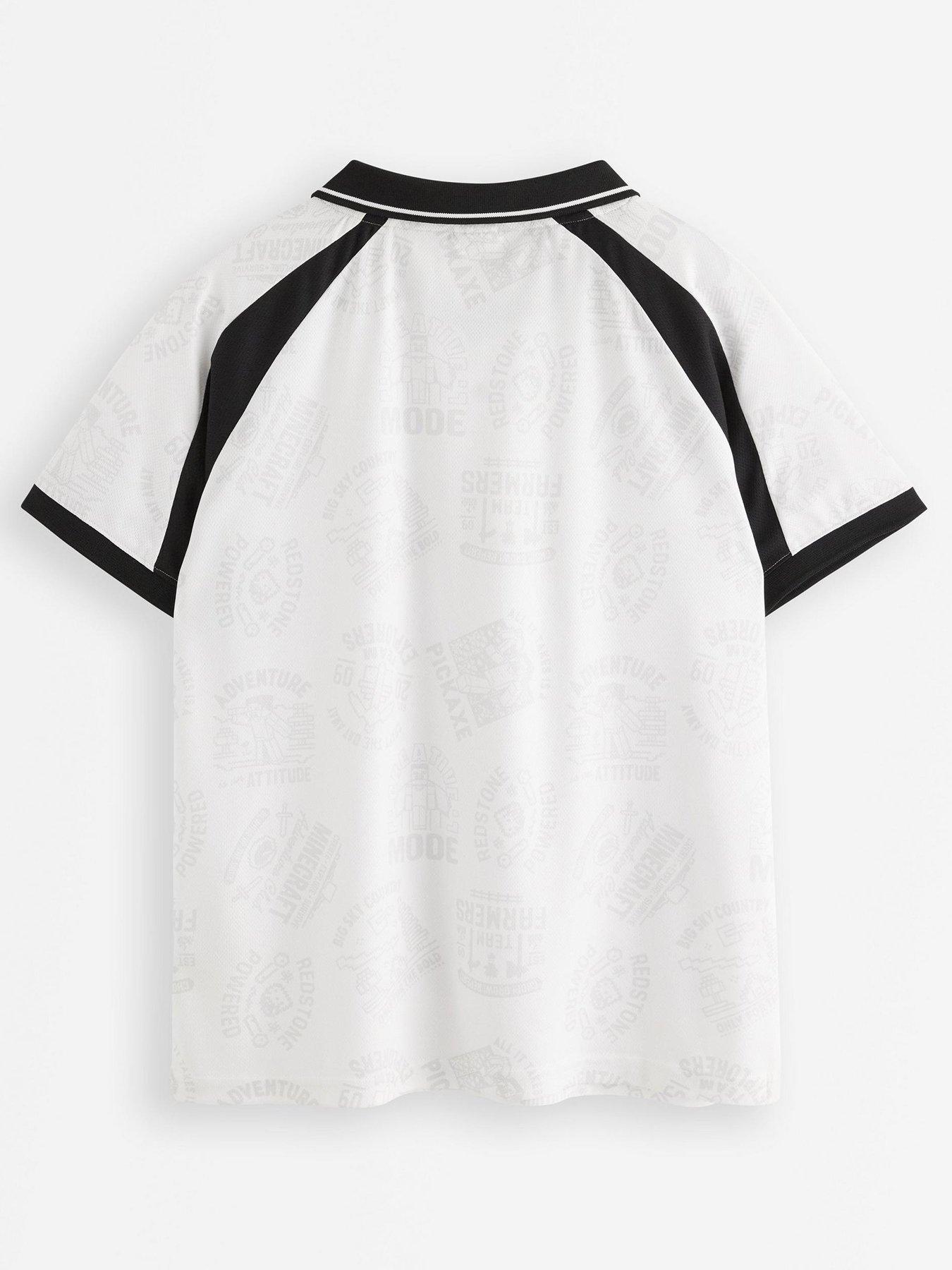Image 3 of 4 of Lindex Boys Minecraft Print Football-Style T-Shirt - White