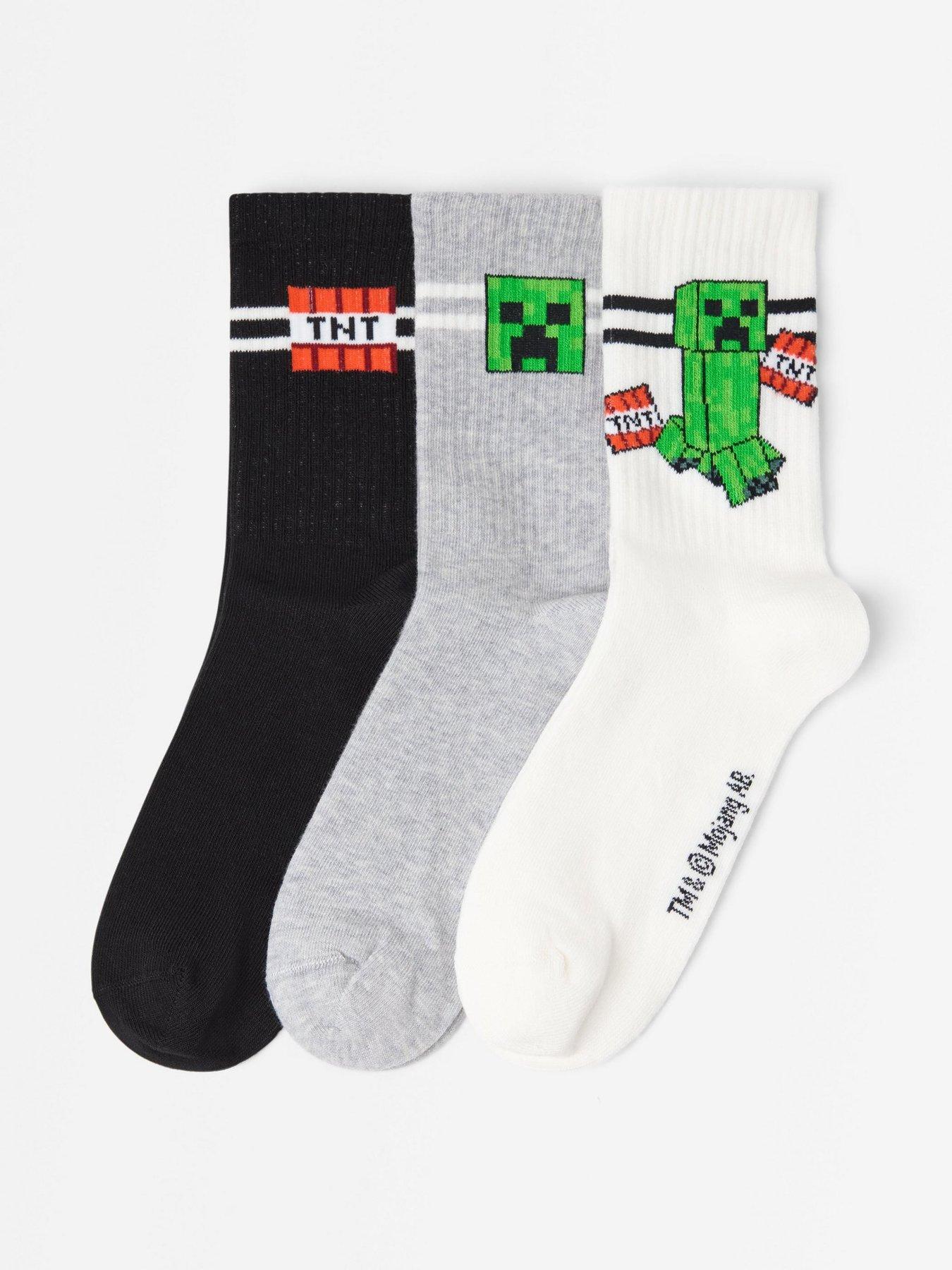 Image 1 of 3 of Lindex Boys 3 Pack Minecraft Socks - Black