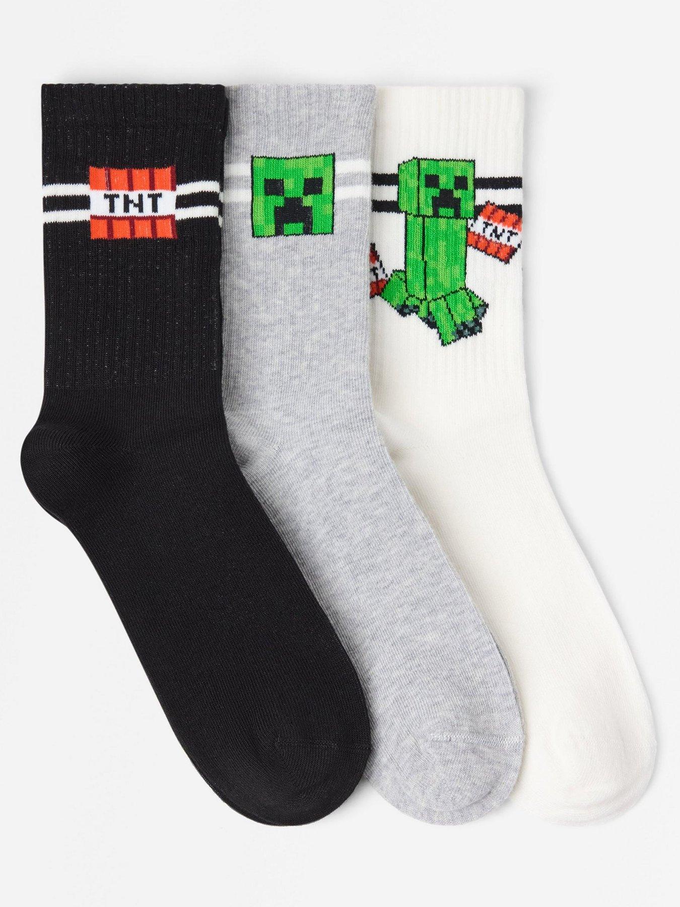 Image 2 of 3 of Lindex Boys 3 Pack Minecraft Socks - Black
