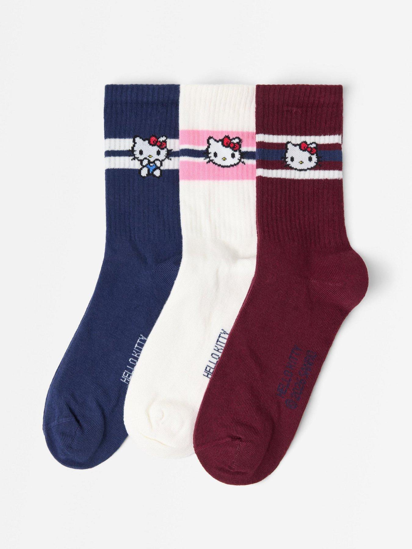 Image 1 of 3 of Lindex Girls 3 Pack Hello Kitty Socks - Red