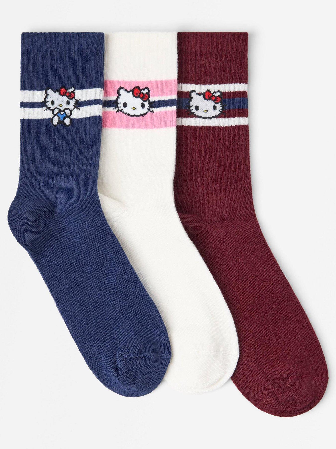 Image 2 of 3 of Lindex Girls 3 Pack Hello Kitty Socks - Red