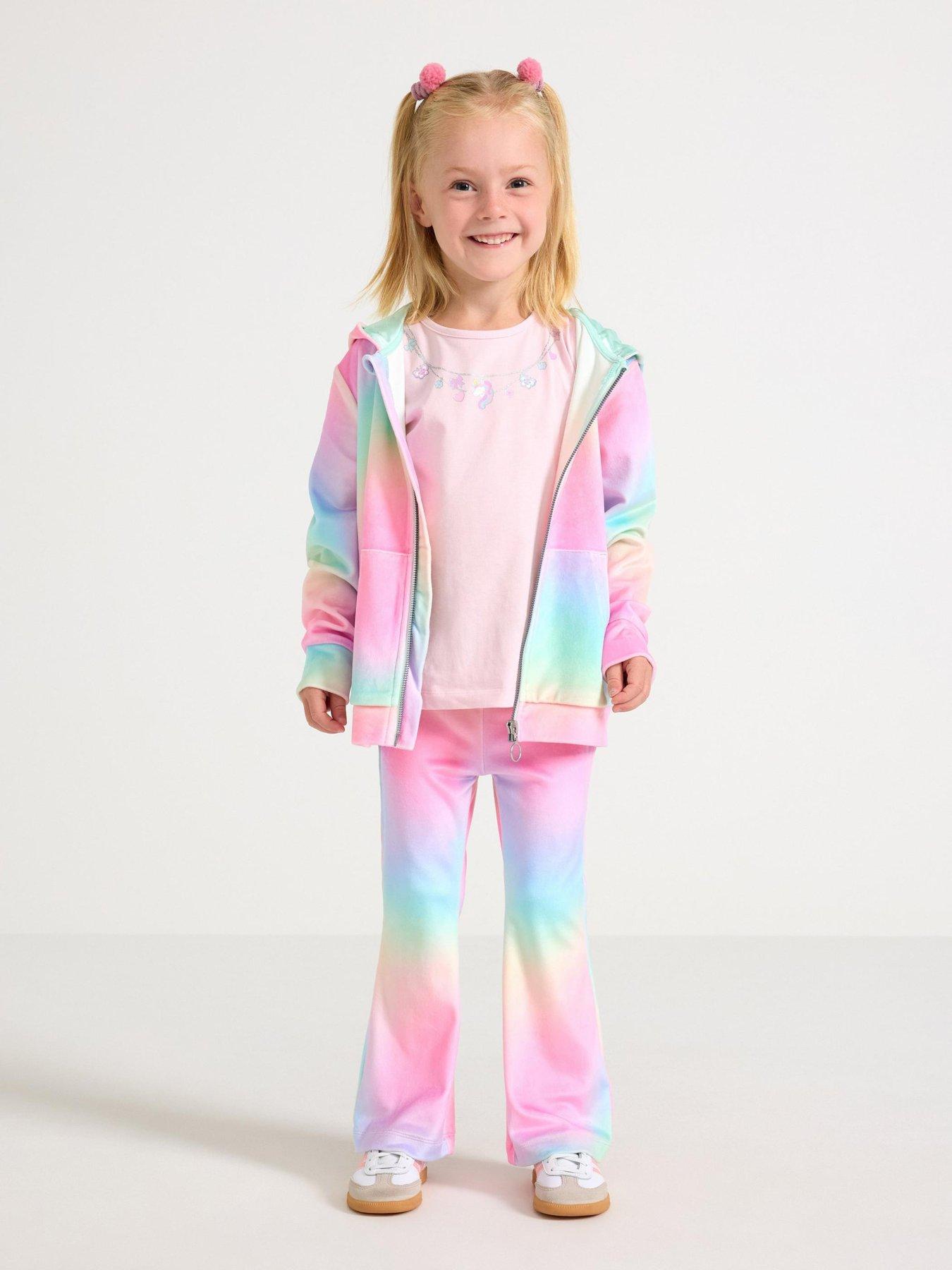 Image 1 of 4 of Lindex Girls Velour Flare Leggings - Pink