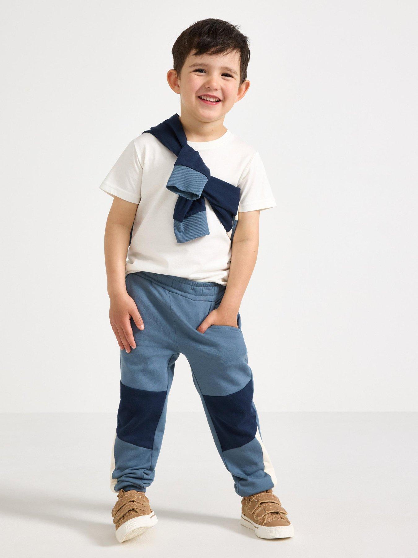 Image 1 of 4 of Lindex Boys Colourblock Joggers - Dark Blue