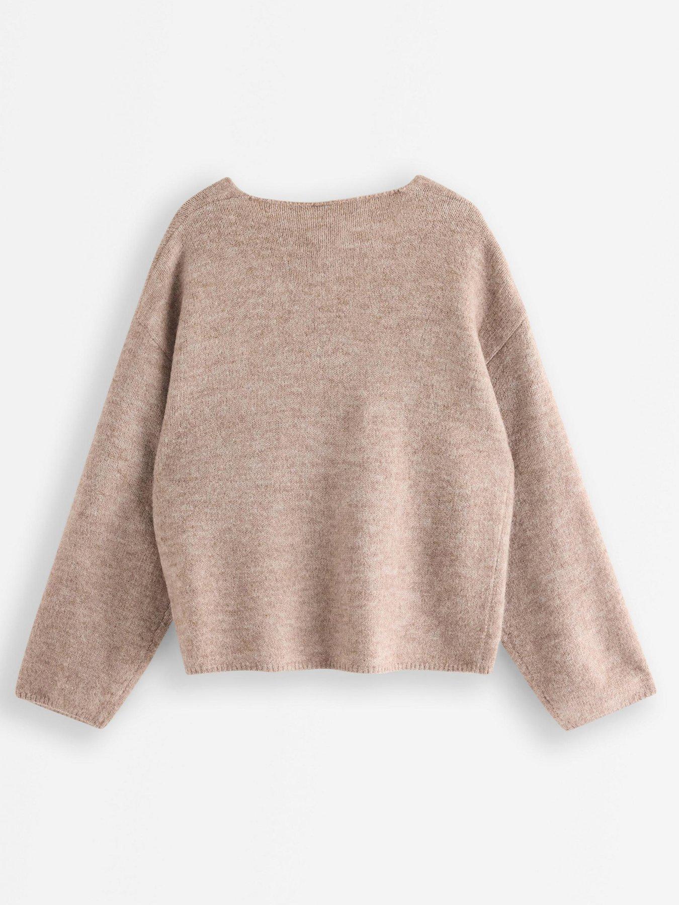 Image 3 of 4 of Lindex Girls Soft Knit Open Front Cardigan - Beige