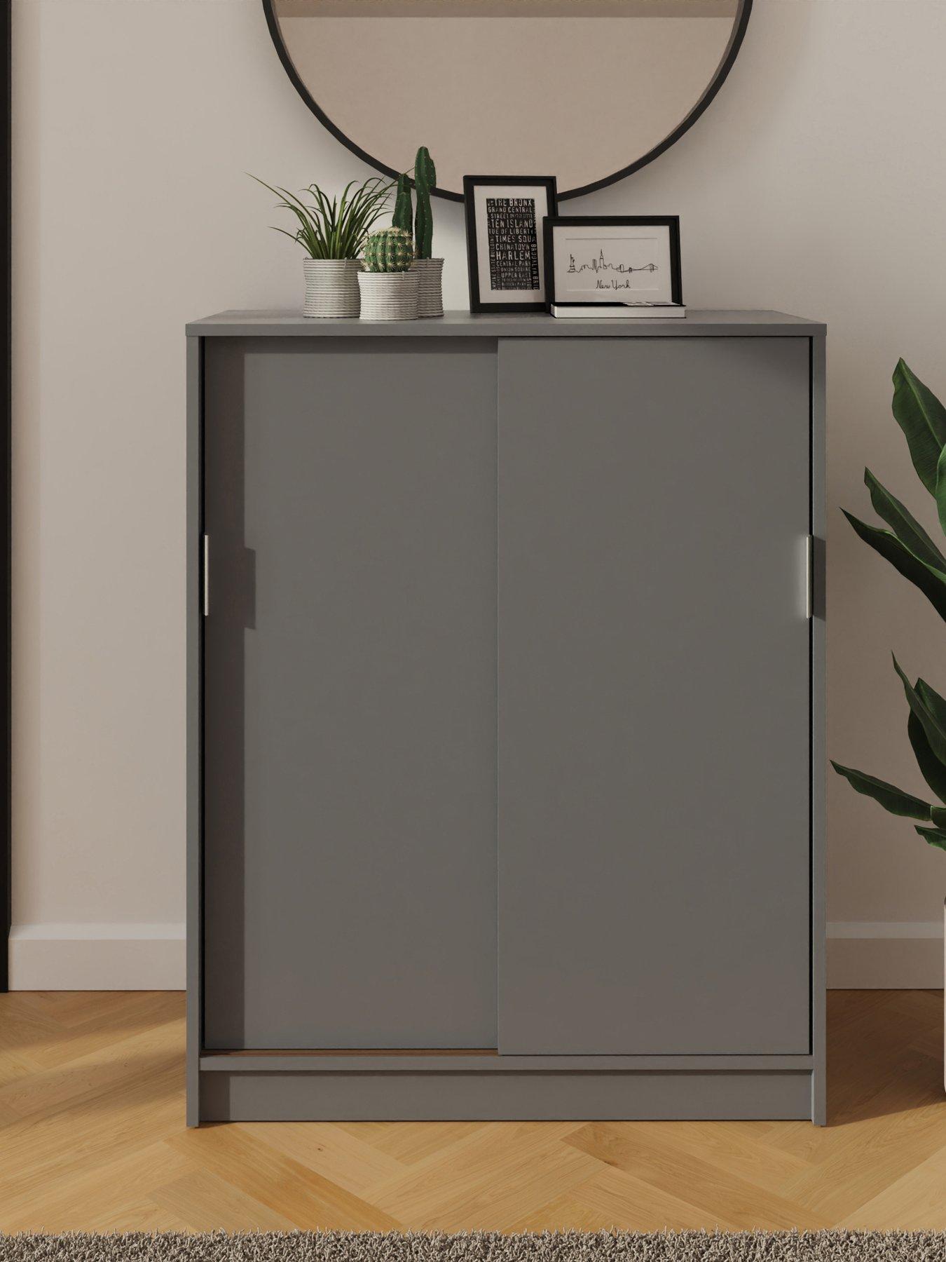 GFW Leighton Shoe Cabinet Grey