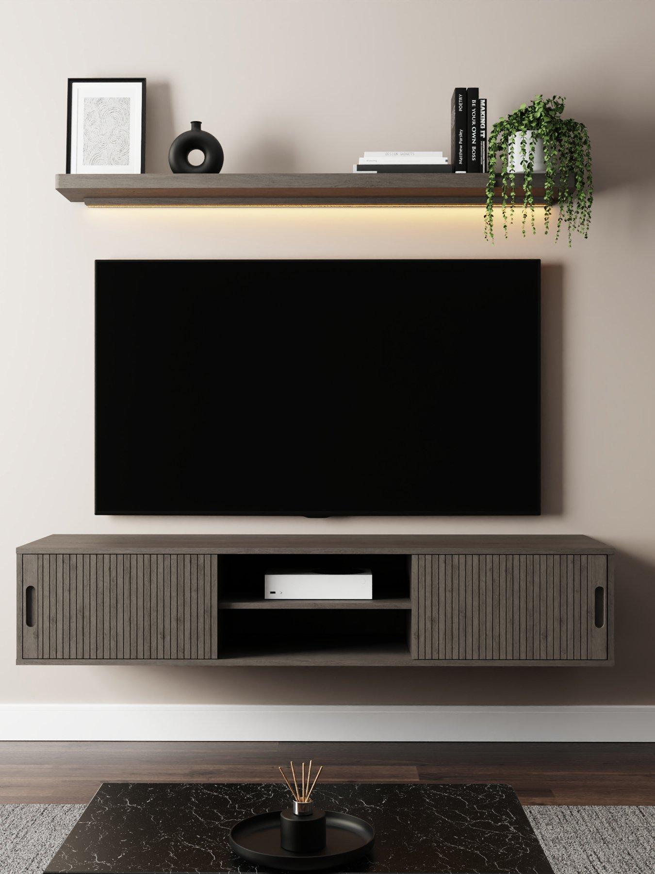 GFW Nina 150cm Wall-mounted Led Tv Unit + Shelf