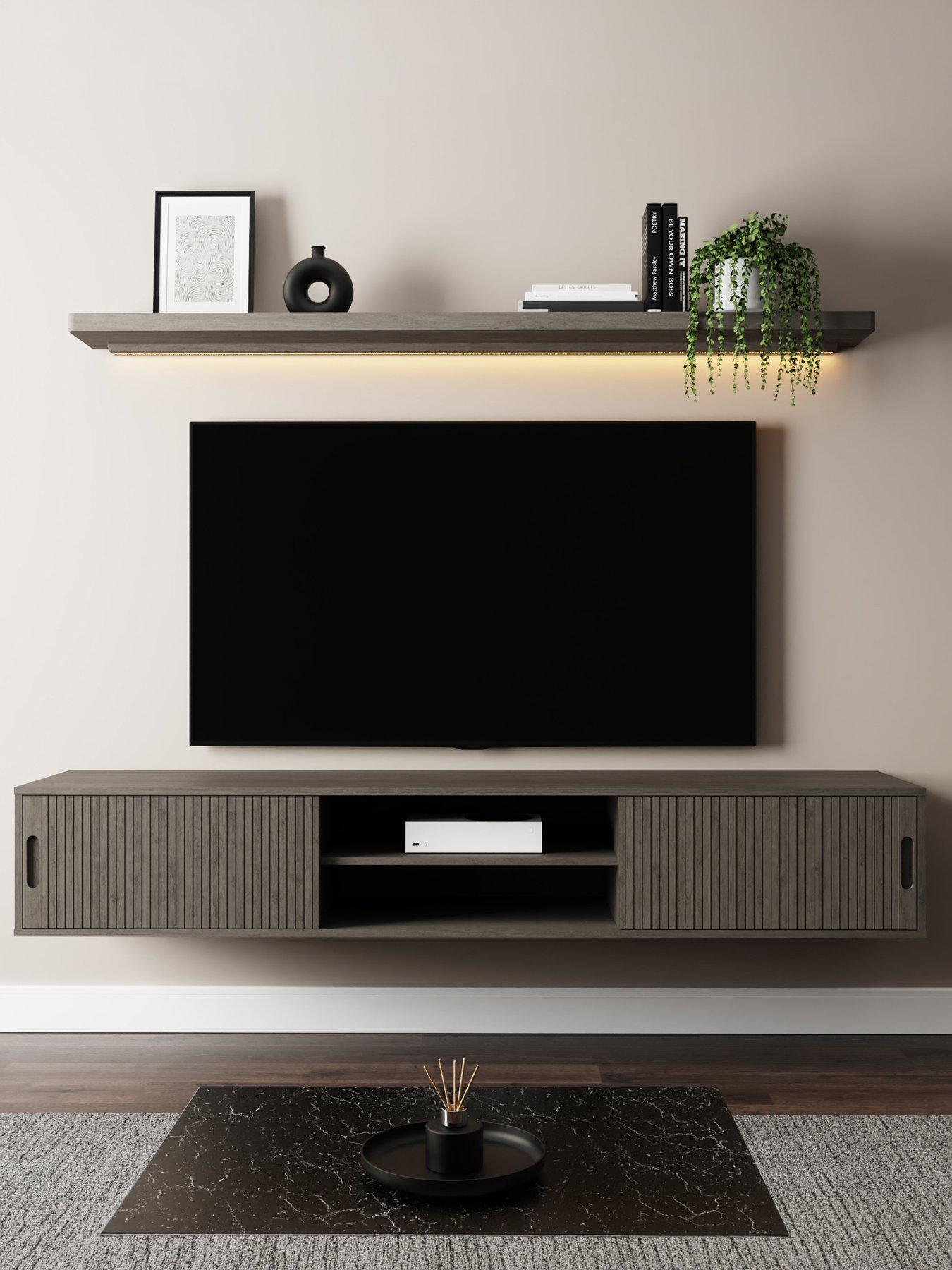 Image 1 of 7 of GFW Nina 180cm Wall-mounted Led Tv Unit + Shelf