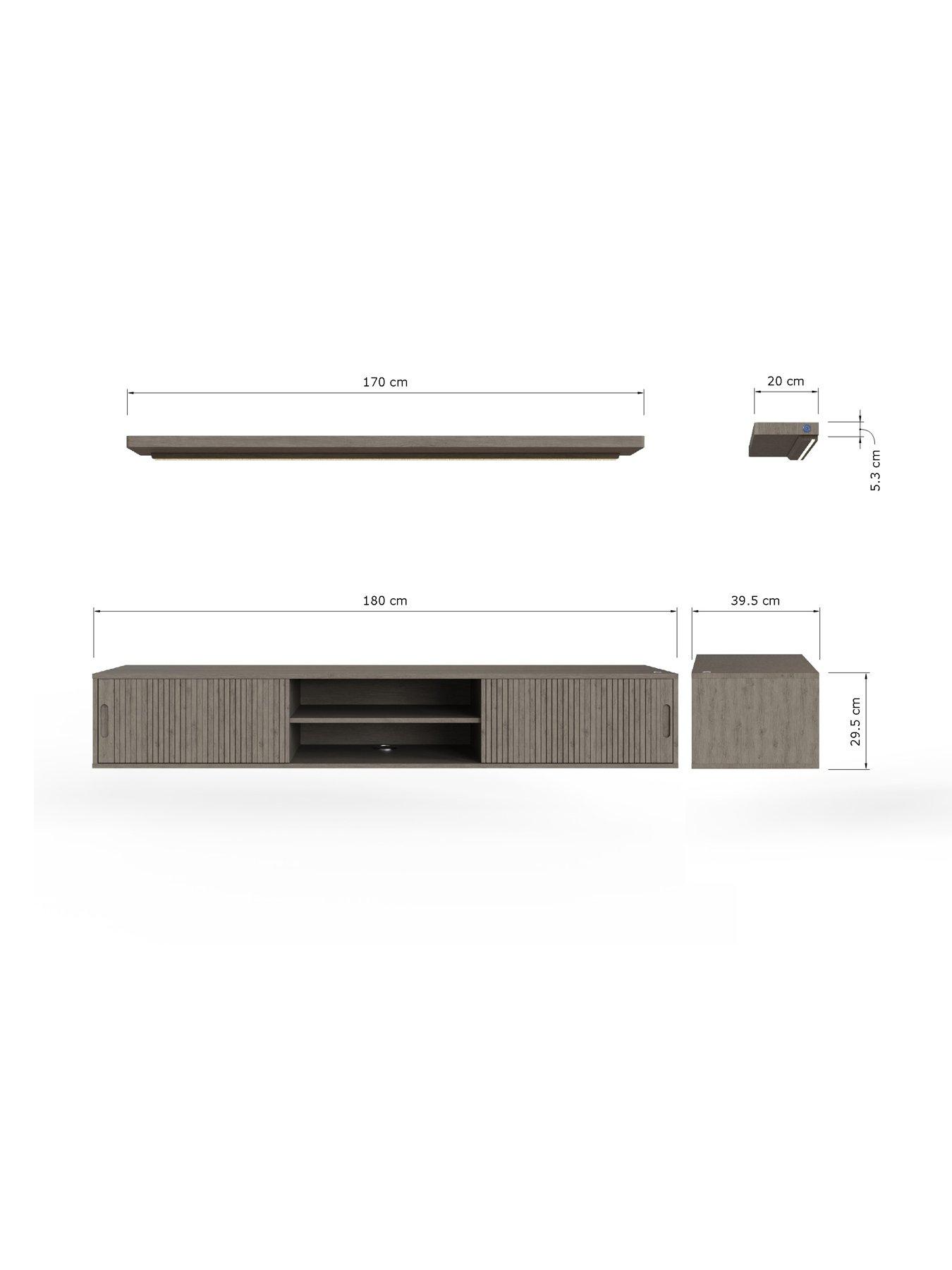 Image 7 of 7 of GFW Nina 180cm Wall-mounted Led Tv Unit + Shelf
