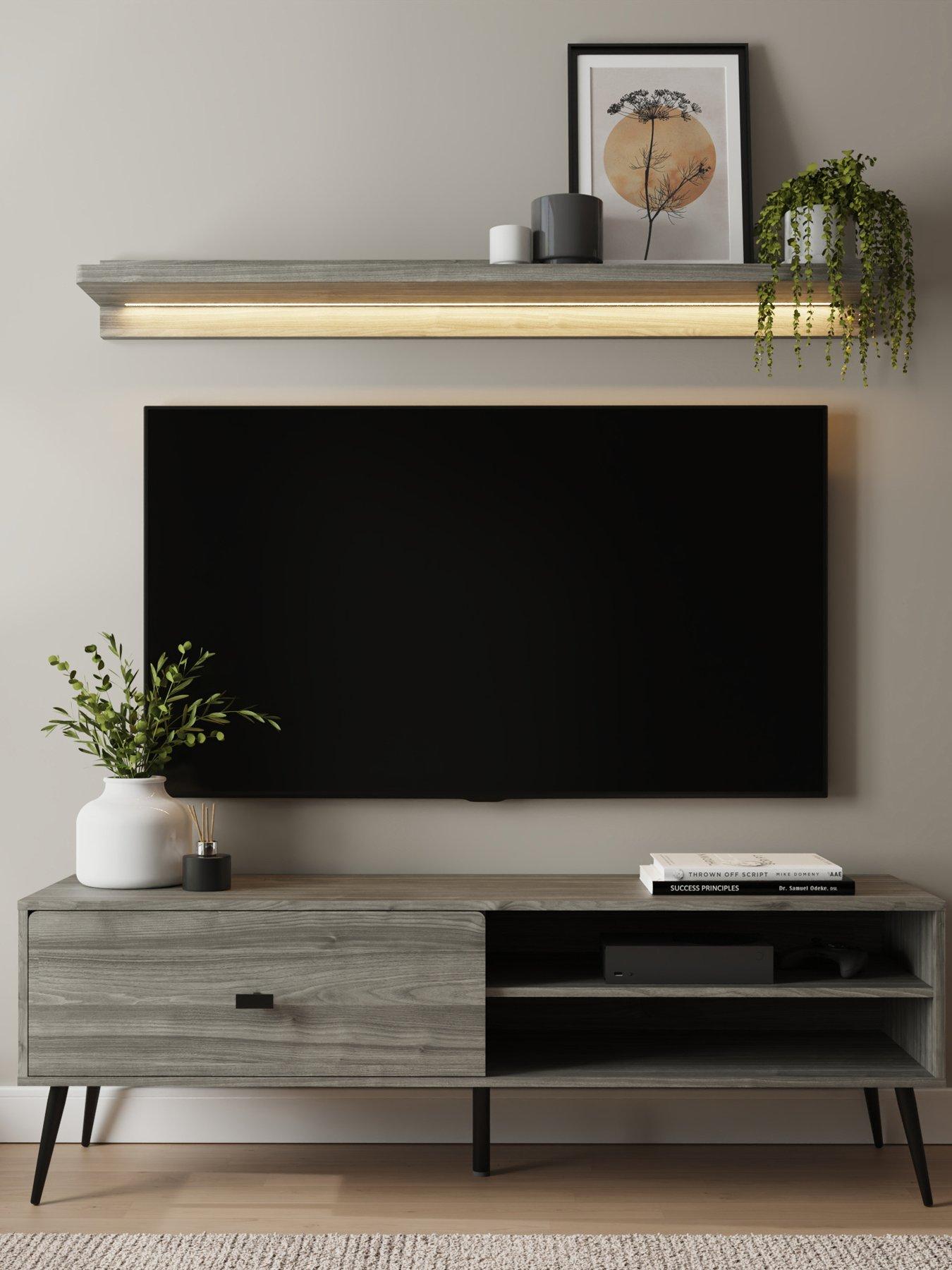 GFW Amos Tv Unit Grey 150cm + Shelf