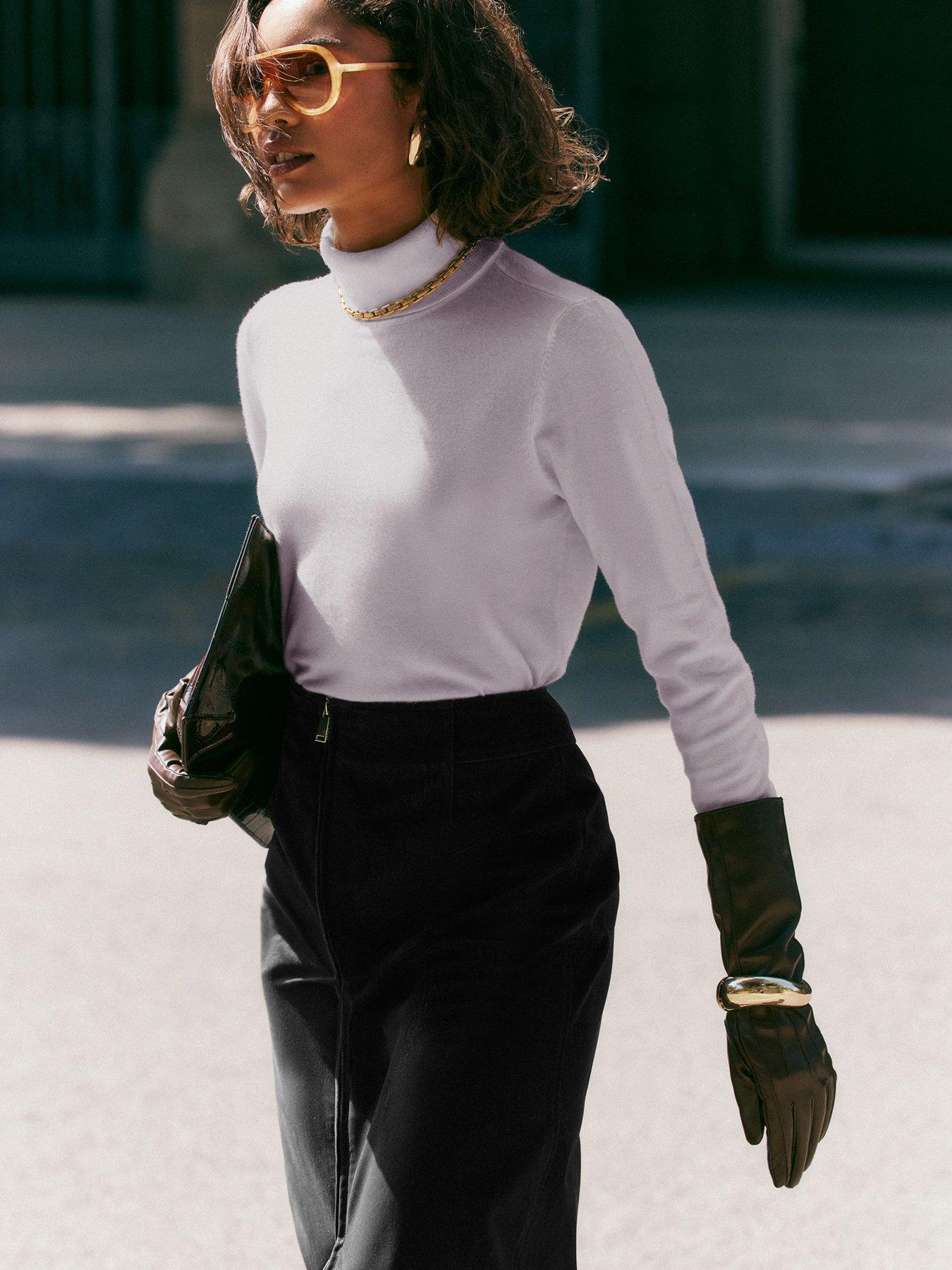 Image 4 of 5 of Friends Like These Roll Neck Fine Knit Jumper - Pink