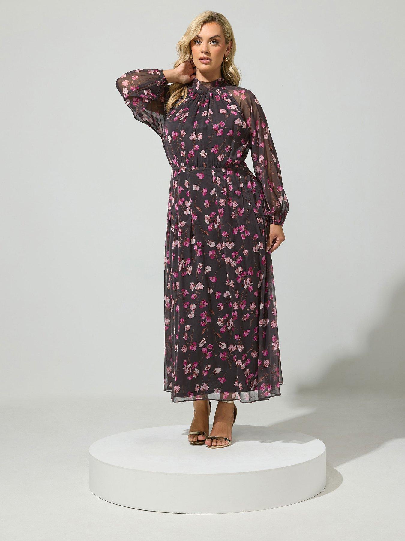 Image 3 of 4 of Yours Curve Bow Back Dress - Black