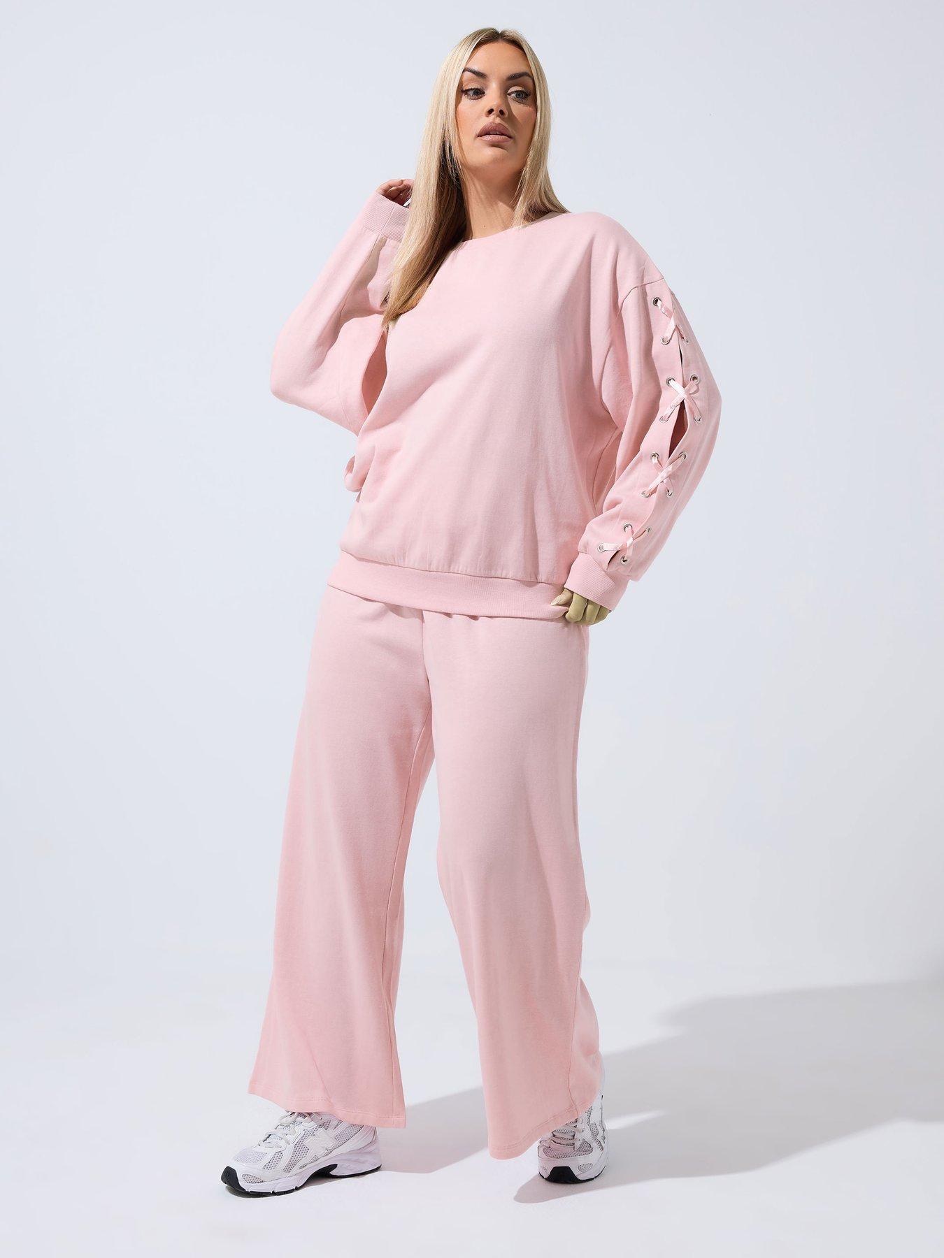 Image 3 of 4 of Yours Curve Eyelet Sleeve Satin Cross Jumper