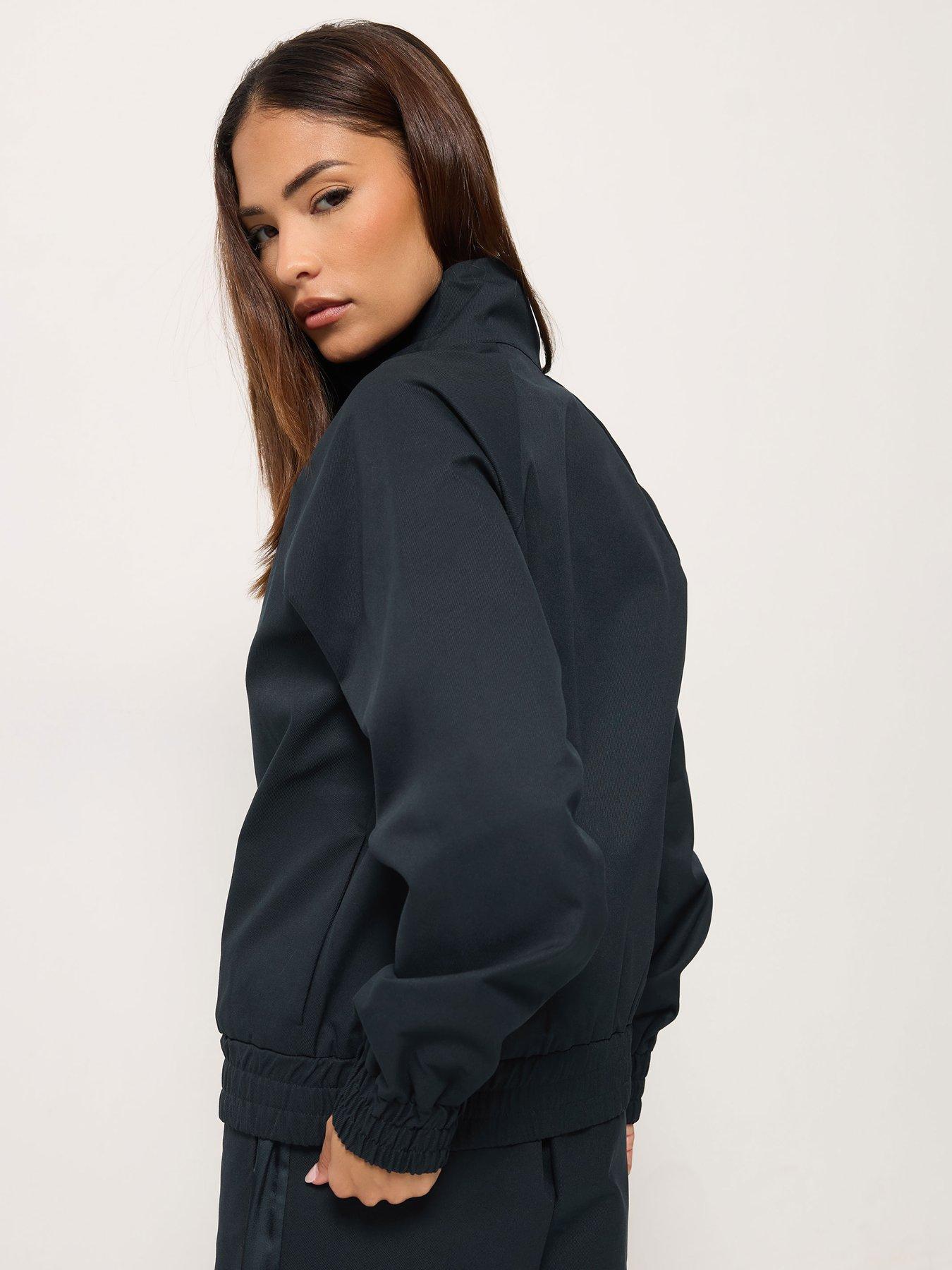 Image 2 of 4 of PixieGirl Petite Satin Trim Funnel Neck Jacket